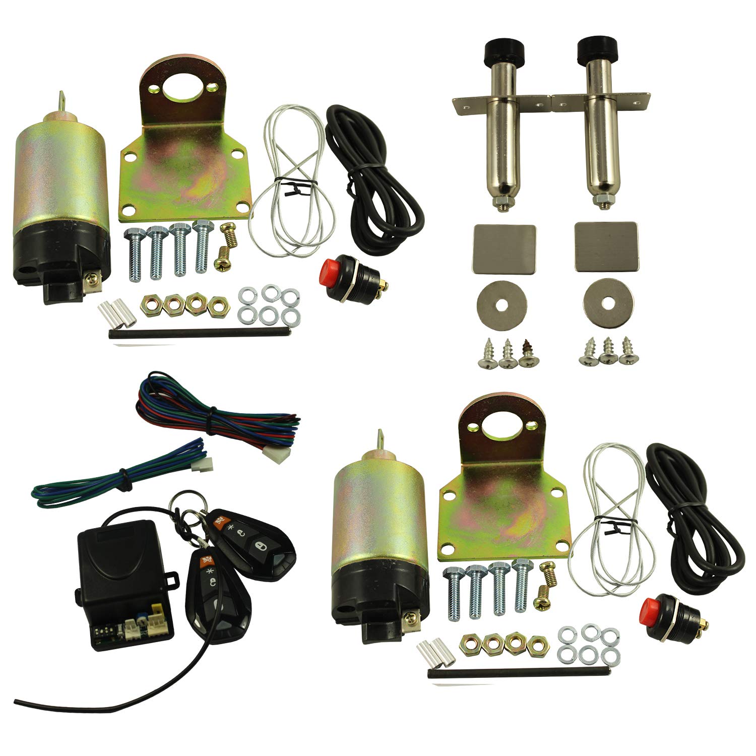 Jdmspeed New Door Popper Kit Replacement For 2 Door With 2 Remotes - 80 Lbs Popper System - Easy Install
