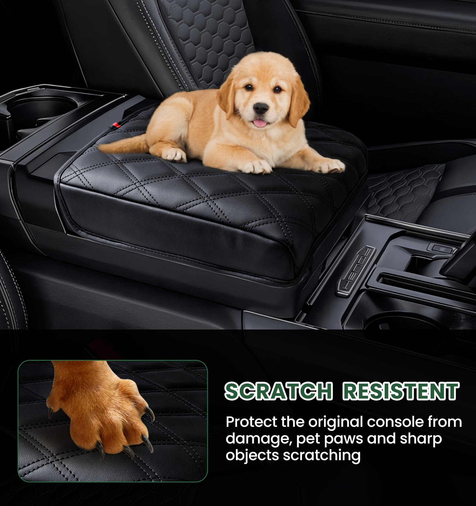 Center Console Cover For 2021-2025 Ford F150 Truck Interior Accessories, 2022-2025 F150 Lightning Armrest Middle Console Cover A