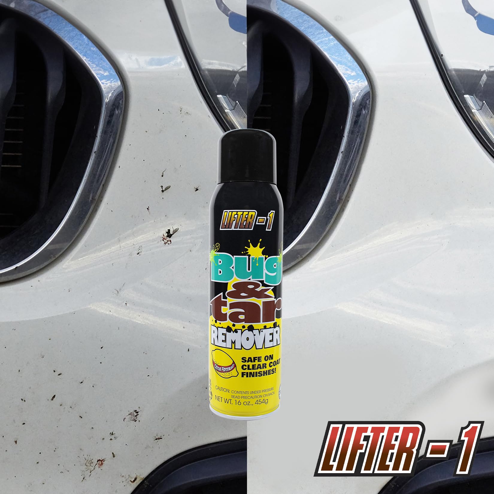 Lifter-1 Bug And Tar Remover For Cars, Trucks, Rvs, And Suvs, Fresh Citrus Spray For Stuck On Grime, Clean Auto Detailing Access