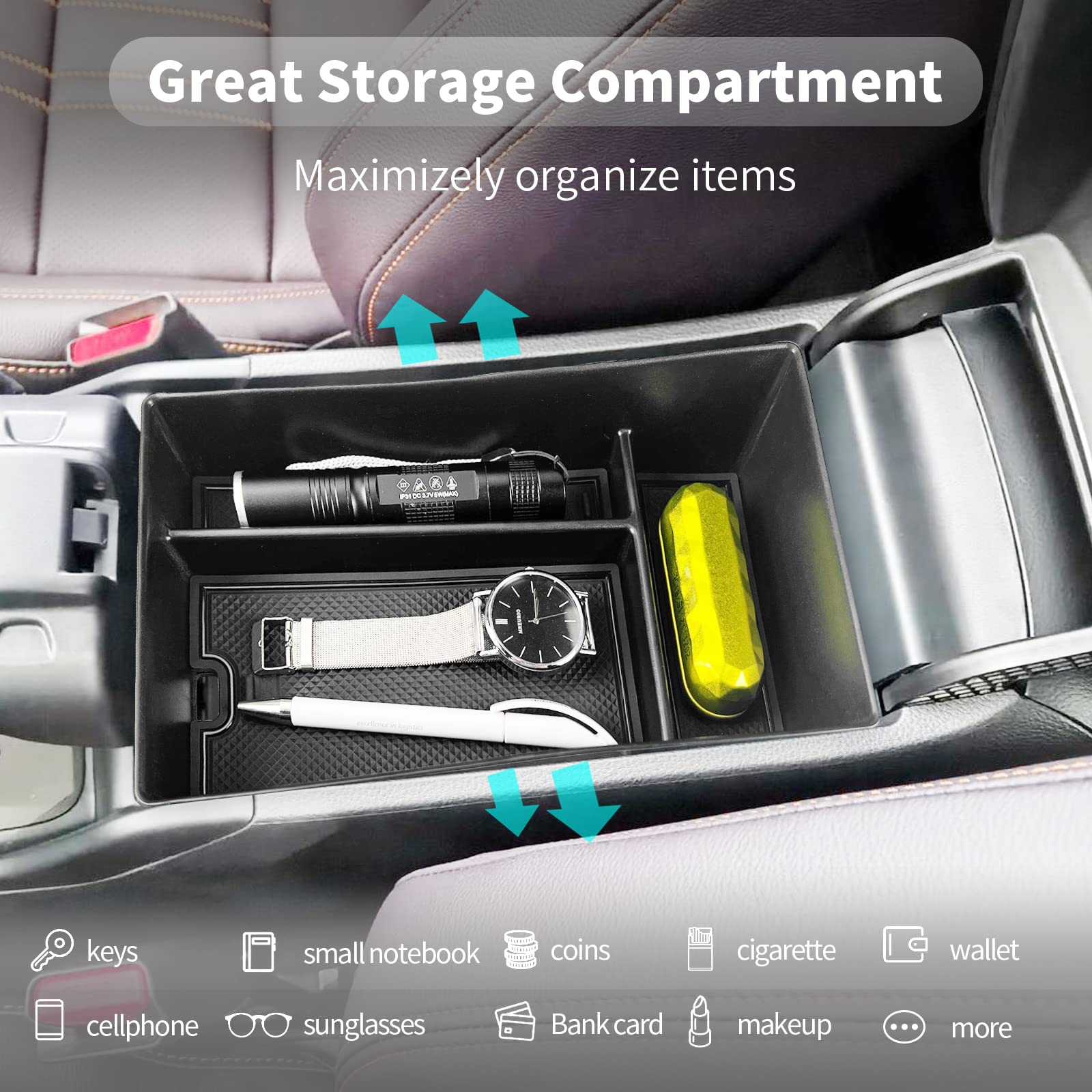 Cdefg For 2023 2024 2025 Hr-V Center Console Organizer For 2023 2024 2025 Honda Hr-V Accessories Middle Console Armrest Tray Storage Box Secondary Insert Tray Coin Container