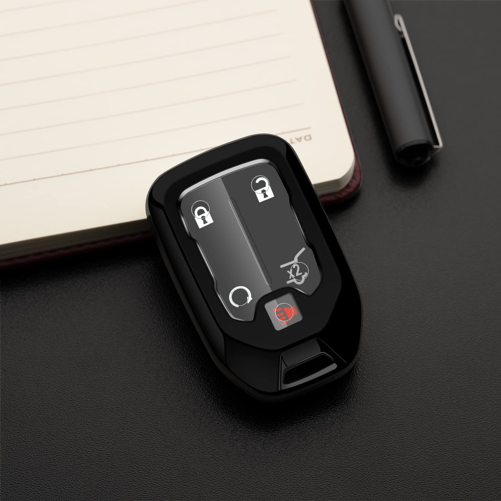 Tengare GMC Acadia Key Fob Cover 2024 2023 2022 GMC Terrain Key Fob Cover GMC Car Key Protector Case Holder Accessories