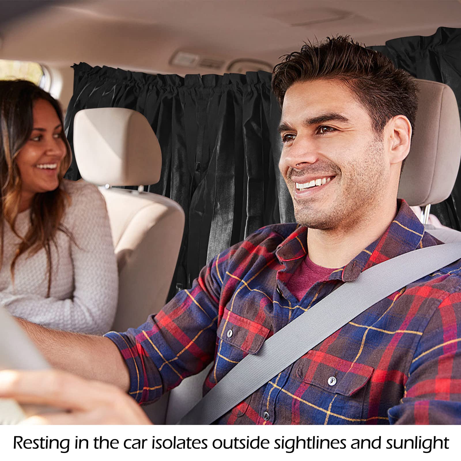 Zatooto Car Curtains - Divider Privacy Window Sun Shade - Side Windshield Magnetic Sunshades Covers - Travel Removable Simple