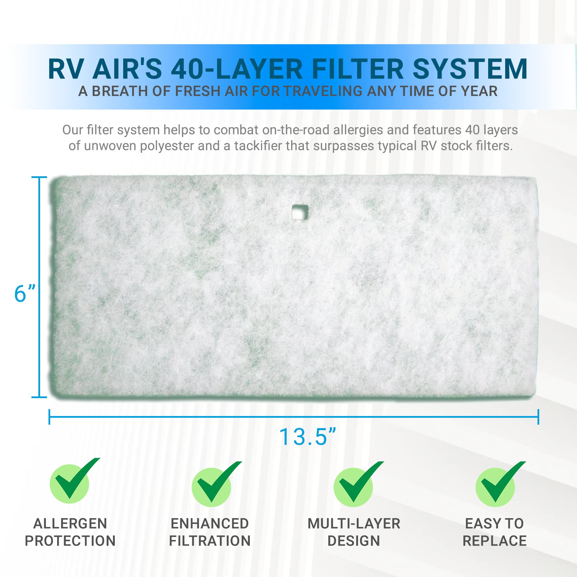 Ac Filter - Air Conditioner Replacement Filters - Rv Air Cleaner - Camper Accessories For Travel Trailers - Easy To Install Vent