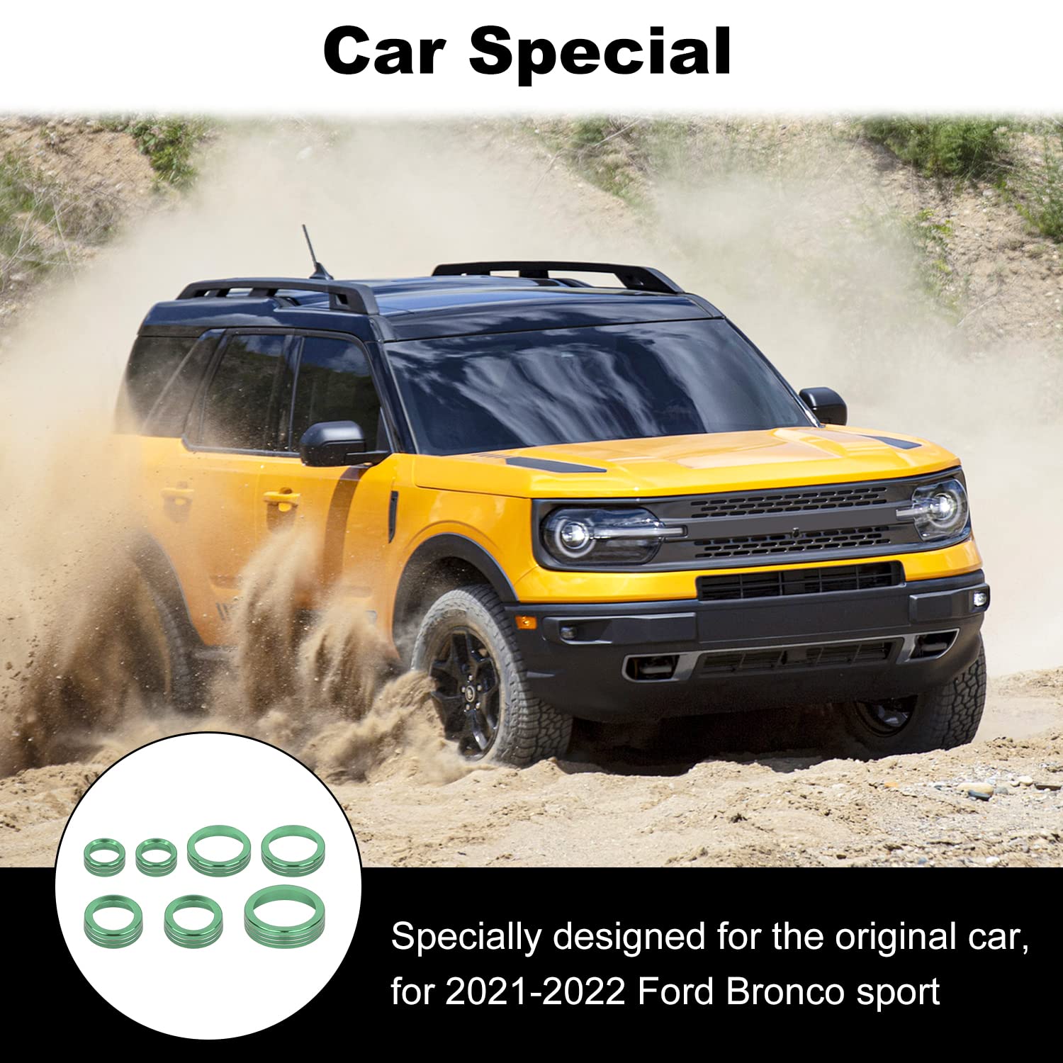 Jwwy Air Conditioner Headlight Switch Knob 4Wd Wheel Drive Trailer Gear Shift Switch Knob Cover For 2021-2023+ Ford Bronco Sport