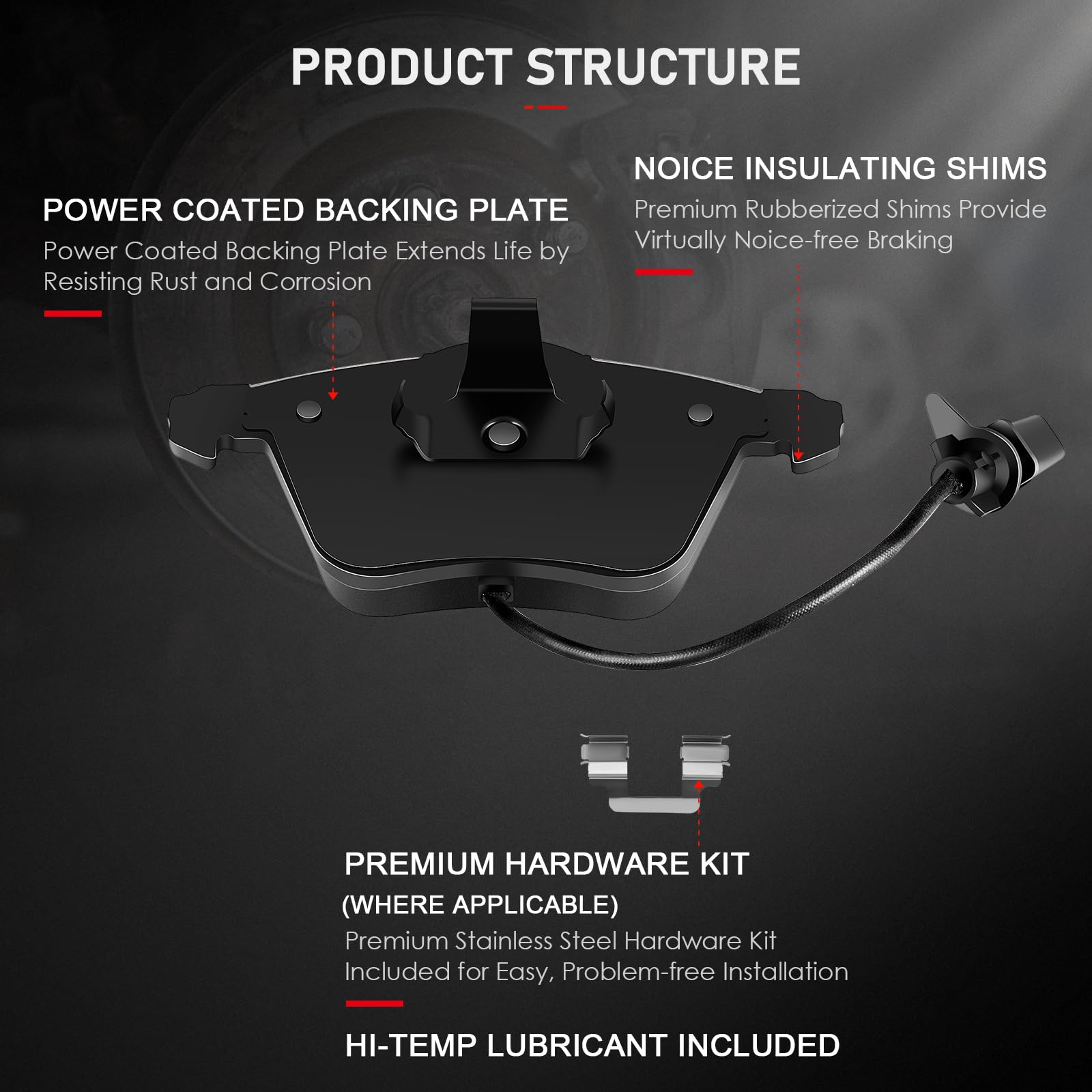Cciyu D1111 D1108 Ceramic Front Rear Brake Pad Set Fit For Audi A3,A4,A4 Quattro,A6,A6 Quattro,For Vw Cc,For Eos,For Golf,For Gt