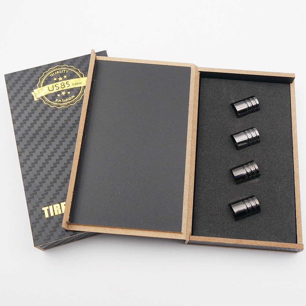 Us85 Gmc Logo Emblem Auto Car Wheel Tire Air Valve Caps Stem Cover Accessories Decoration Birthday Gift (Carbon Fiber) (Black Ch