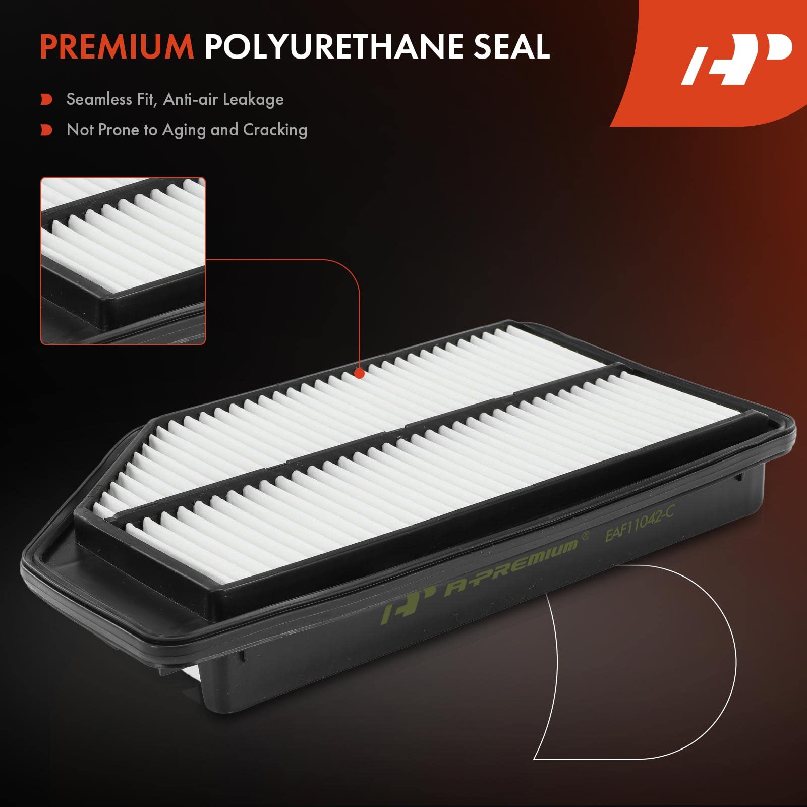 A-Premium Engine Air Filter Compatible With Honda Odyssey 2011-2017, V6 3.5L, Rigid Panel, Replace# 17220Rv0A00