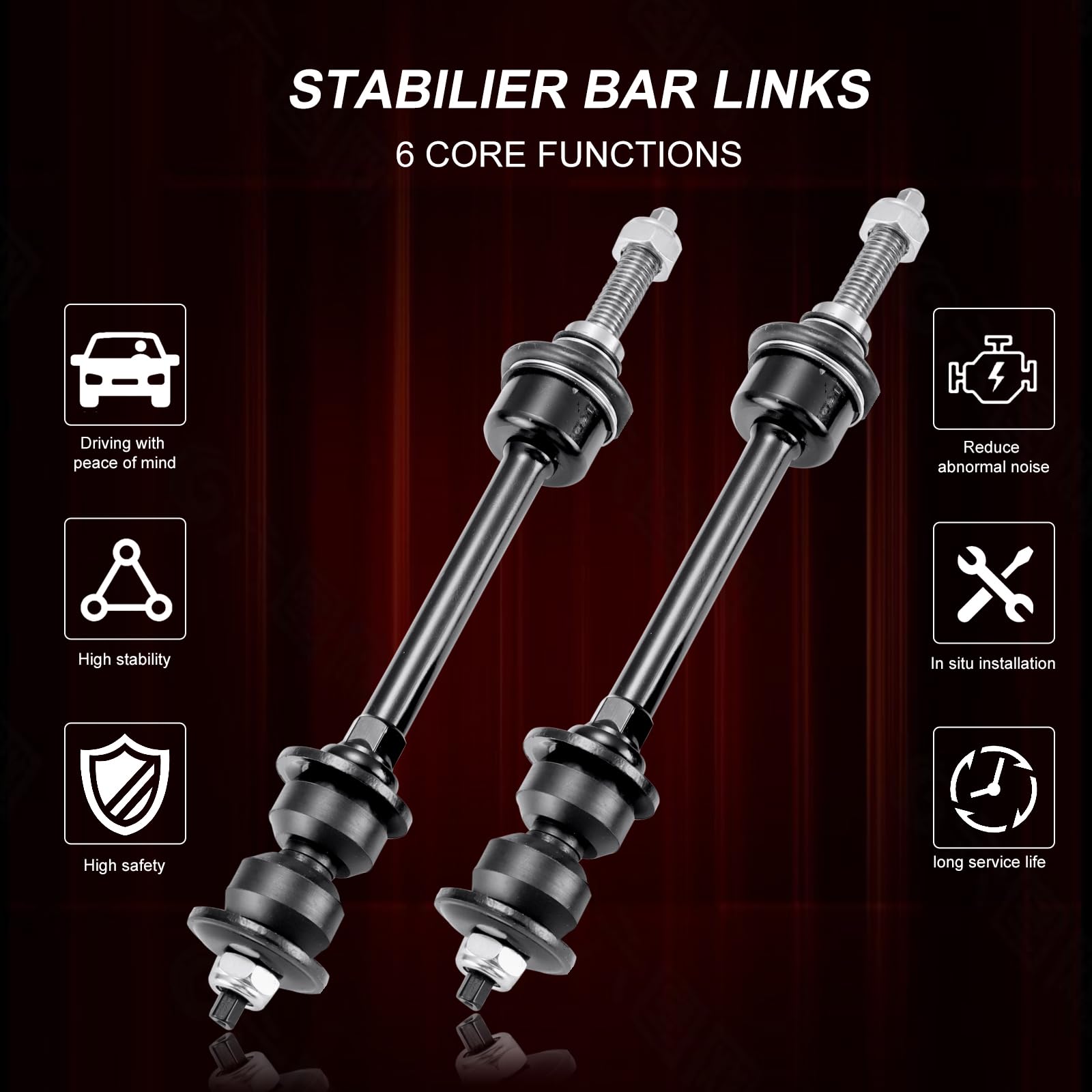 K80894 Front Sway Bar Link Kit Compatible With 2006-2012 Ram 1500 4Wd 2012-2018 Ram 1500 2019-2021 Ram 1500 Classic Front Stabilizer Bar End Links Suspension Kit
