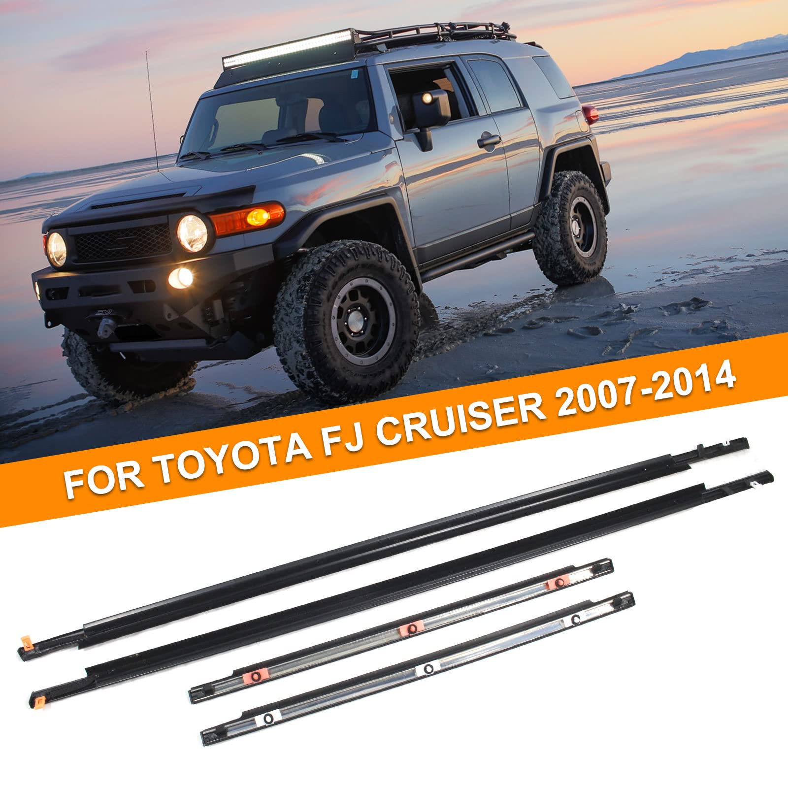 Yzqpnb Weatherstrip Window Molding Trim Seal Belt Compatible With Toyota Fj Cruiser 2007-2014 Front Rear Left Driver & Right Pas