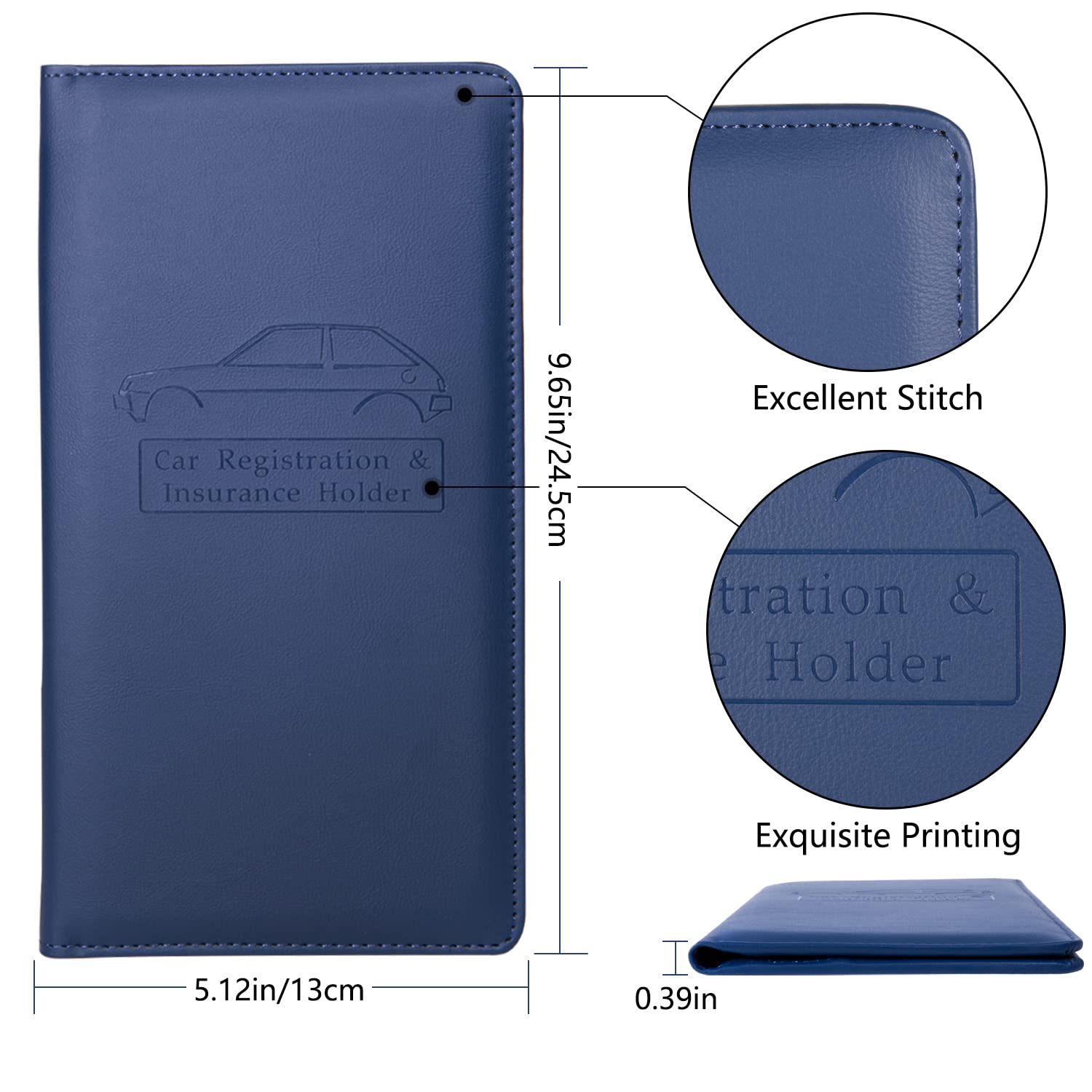 Dalueery.H Card Holders For Women & Men - Car & Insurance Essentials (Pink, Blue)