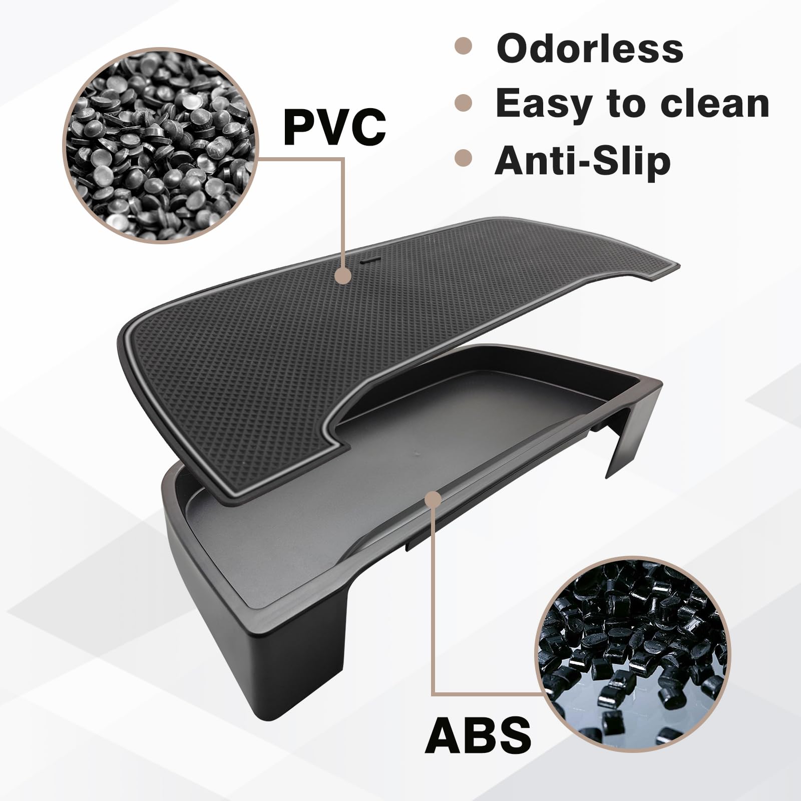 Muslogy For 2024 2023 Pilot Dash Storage Tray Insert Behind Screen Box Center Console Organizer Interior Accessories Compatible