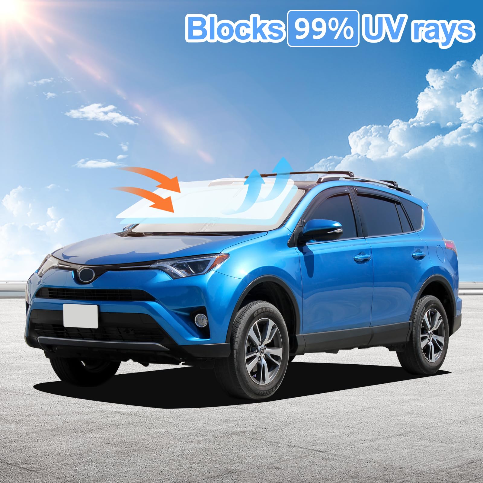 For 2025 Toyota Rav4 Sun Shade Sunshade Windshield Cover 4-Layers Front Window Shade For Rav4 2019-2024 2025 Custom Fit Sun Viso
