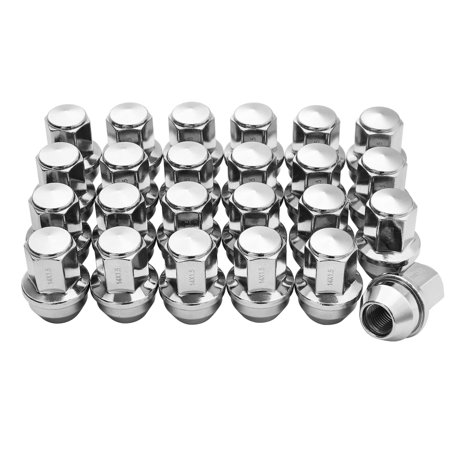 Lichamp 24pcs OEM Lug Nuts 14x1.5 Chrome Original Factory Cone Seat Style M14x1.5 Lugnuts Compatible with 2015-2021 Ford F150 Ex