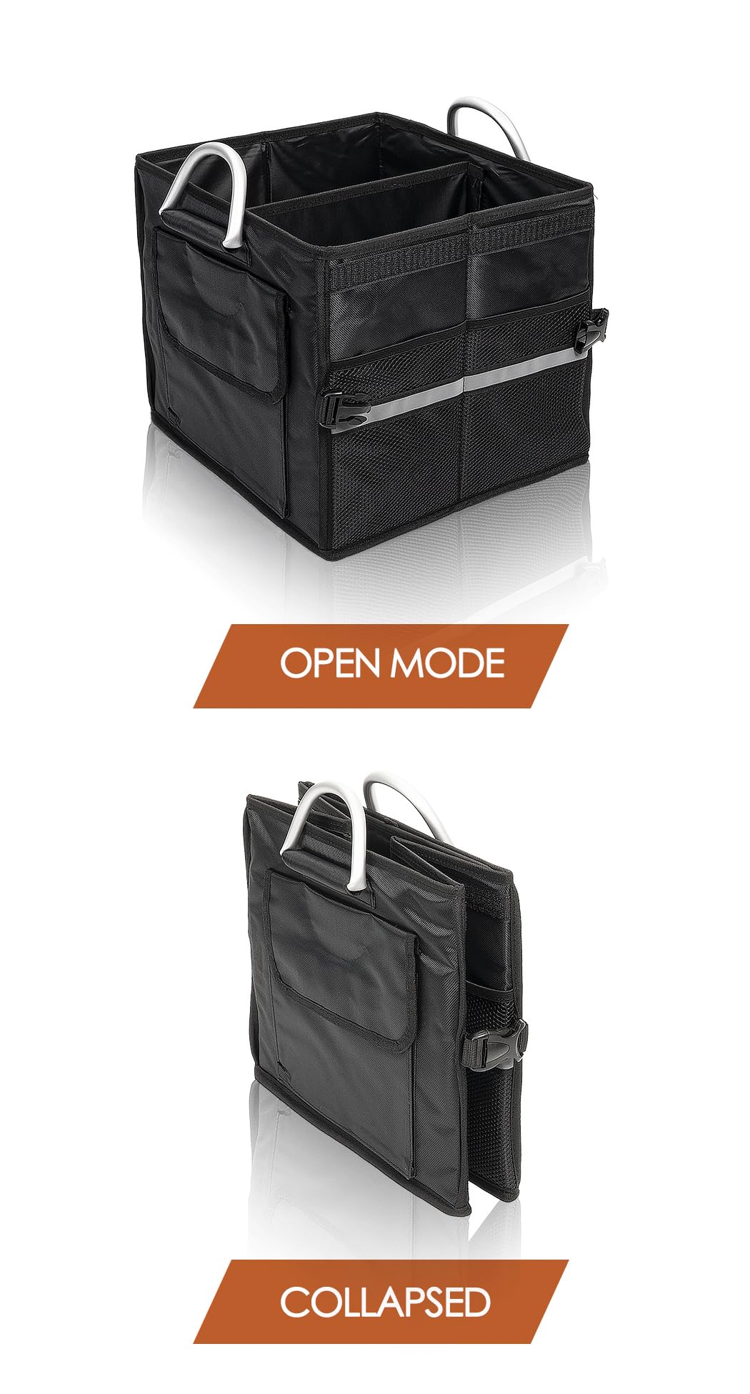 Tongketec Trunk Organizer With Lid,Small,Black 28L,For Suv Car Truck,Collapsible Waterproof Oxford Fabric,Portable Multipurpose