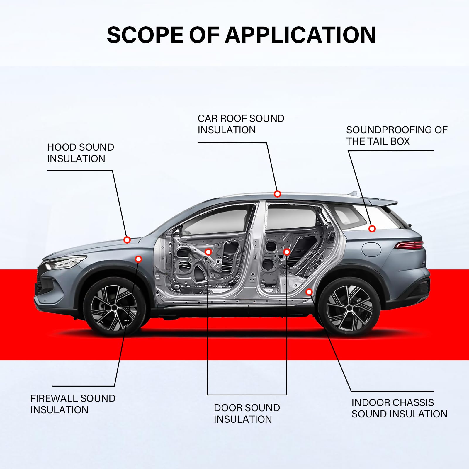 Gosche 197Mil 36 Sqft Sound Deadening Mat, 5Mm Sound Deadening Heat Shield Insulation Mat With Self-Adhesive Pe Foam Dampening M