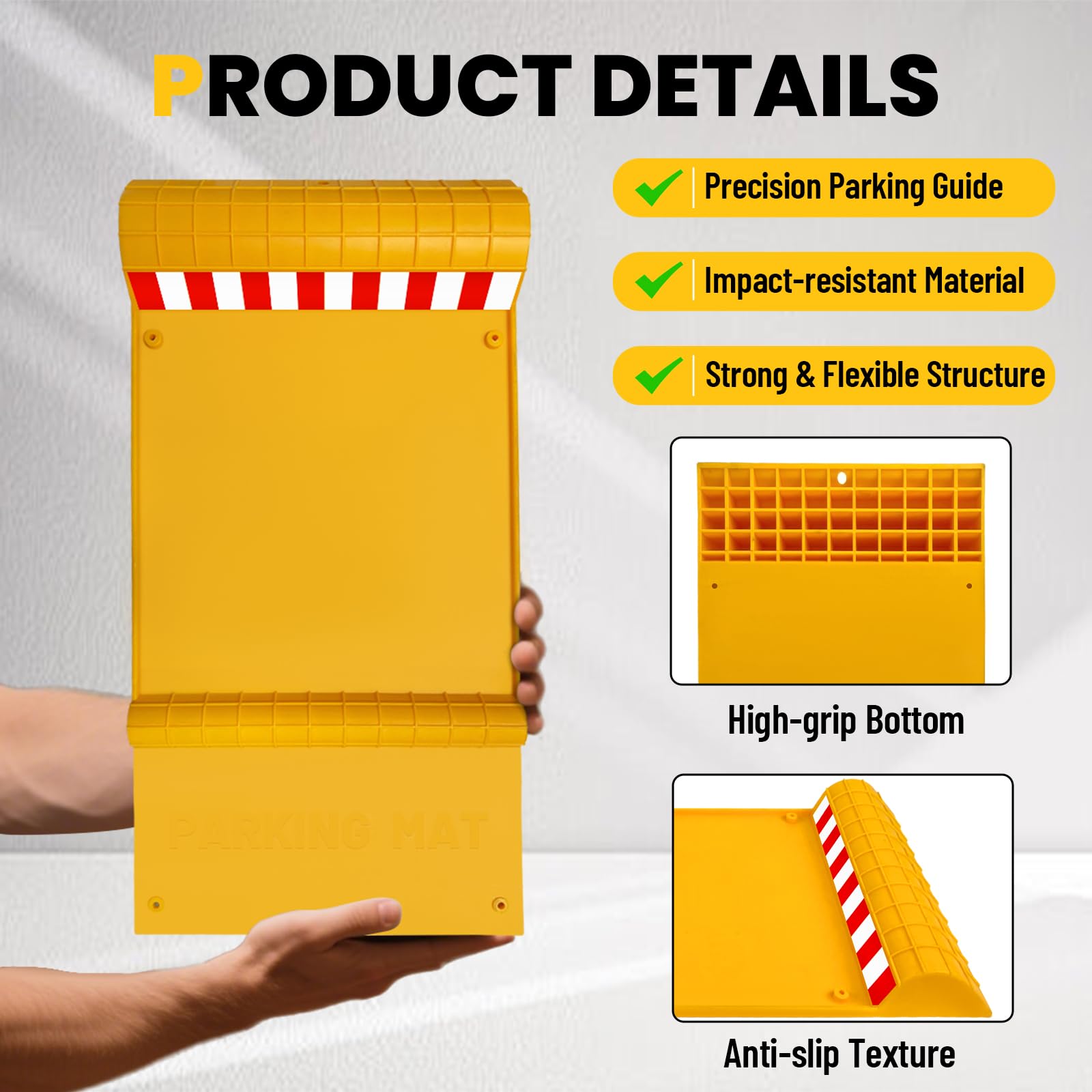 ROBLOCK 21.6'' X 11'' Car Parking Guide Mat for New Drivers, Anti-Skid Garage Car Stopper for Trucks, SUVs, Parking Mats for Ind