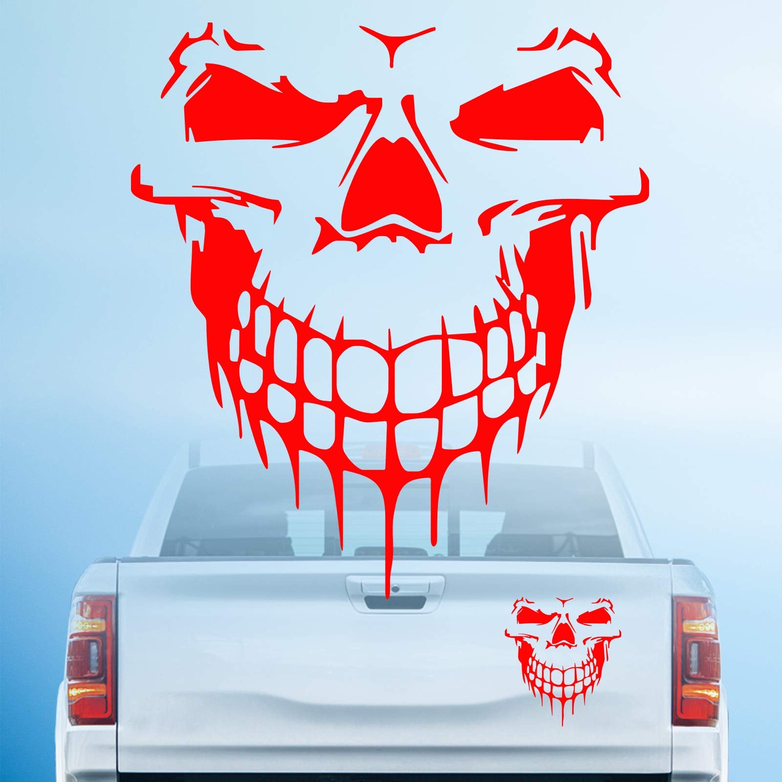 Hungmieh Skull Stickers And Decals For Car Windows, Doors And Trucks - 3D Skull Decals And Signs For Car Styling - Laser Reflect
