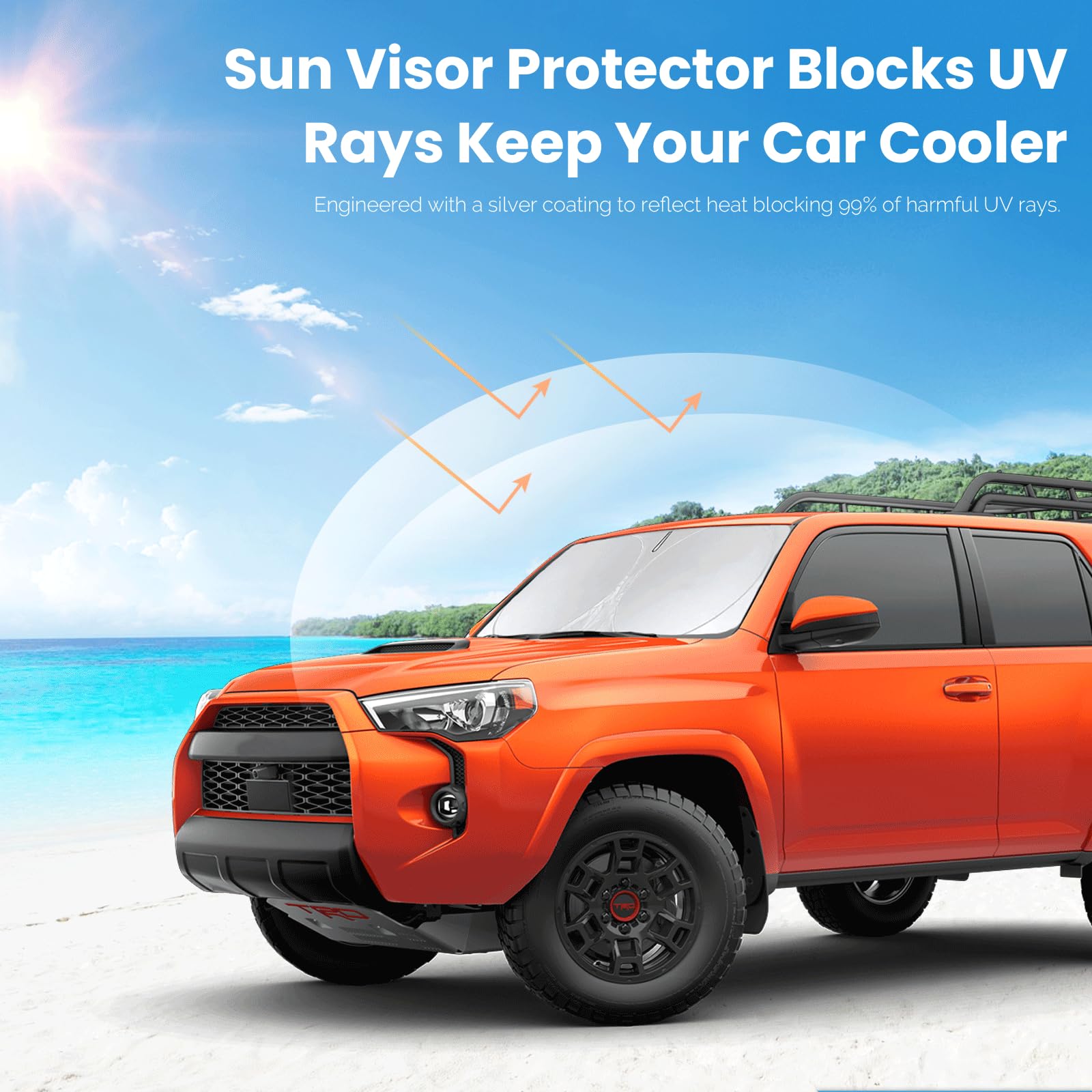 Car Windshield Sun Shade For 4Runner 2003-2009-Sunshade For Front Window Cover Custom Fit Toyota Rav4 4Runner Sequoia Land Cruis