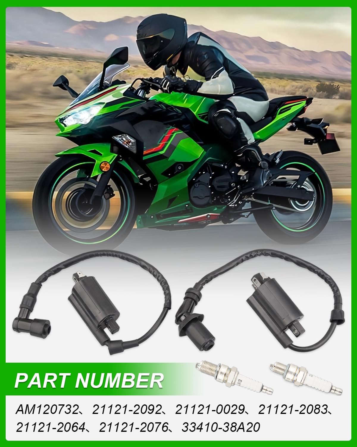 AM120732 Ignition Coil Kit Fit for Kaws-ki Mule 2510 3010 4000 4010 KAF 620 650 FD620D FD611V FD661D FD440V FD501D, Replace 2112