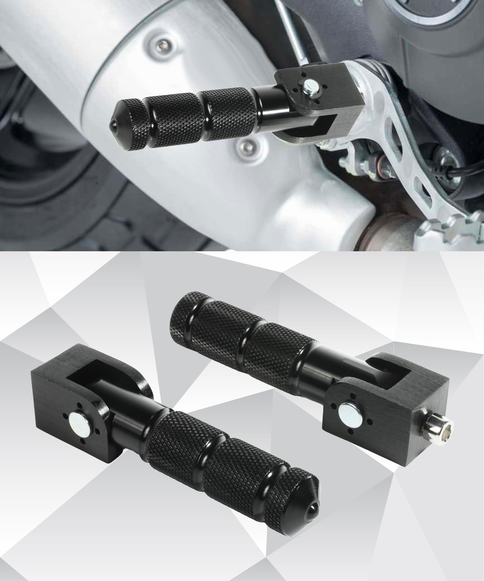 Racoona Foot Pegs,Bike Pegs,Foldable Motorcycle Foot Pegs,Car Accessories 8Mm Motorcycle Pegs,90 Degree Fixed Folding Passenger