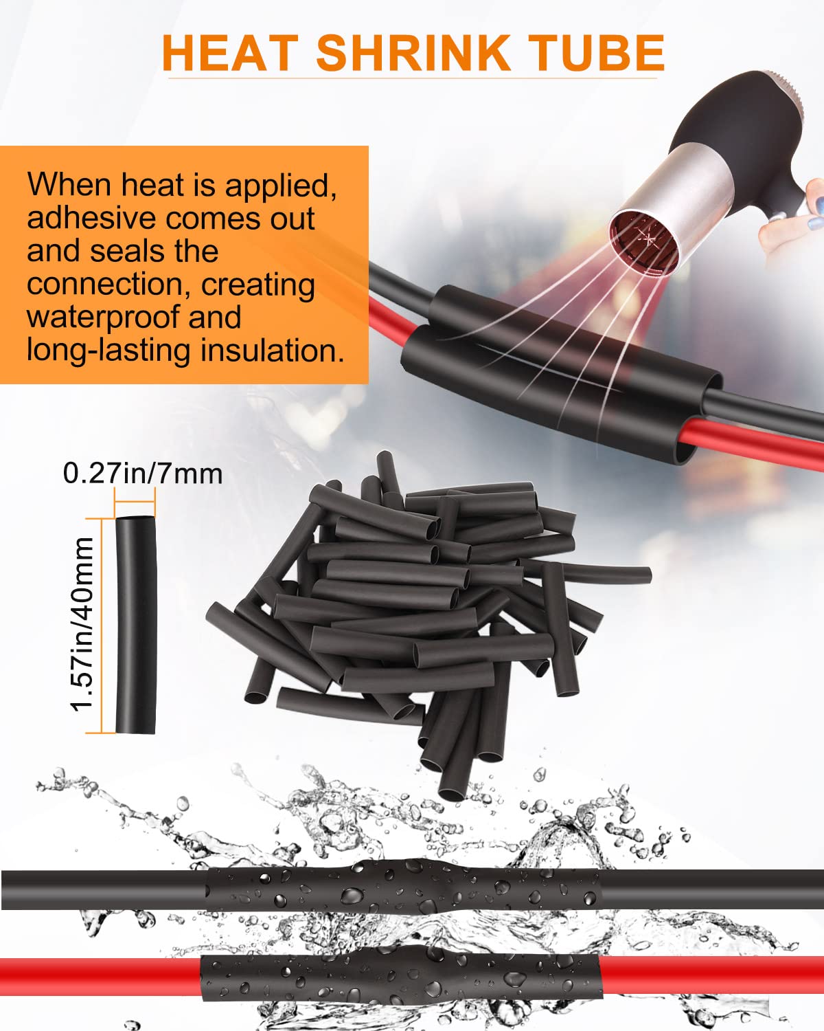 Naoevo 4 Pin Connector Waterproof, 16 Awg 4 Wire Connectors, Automotive Electrical Connectors Male And Female Way With Heat Shri