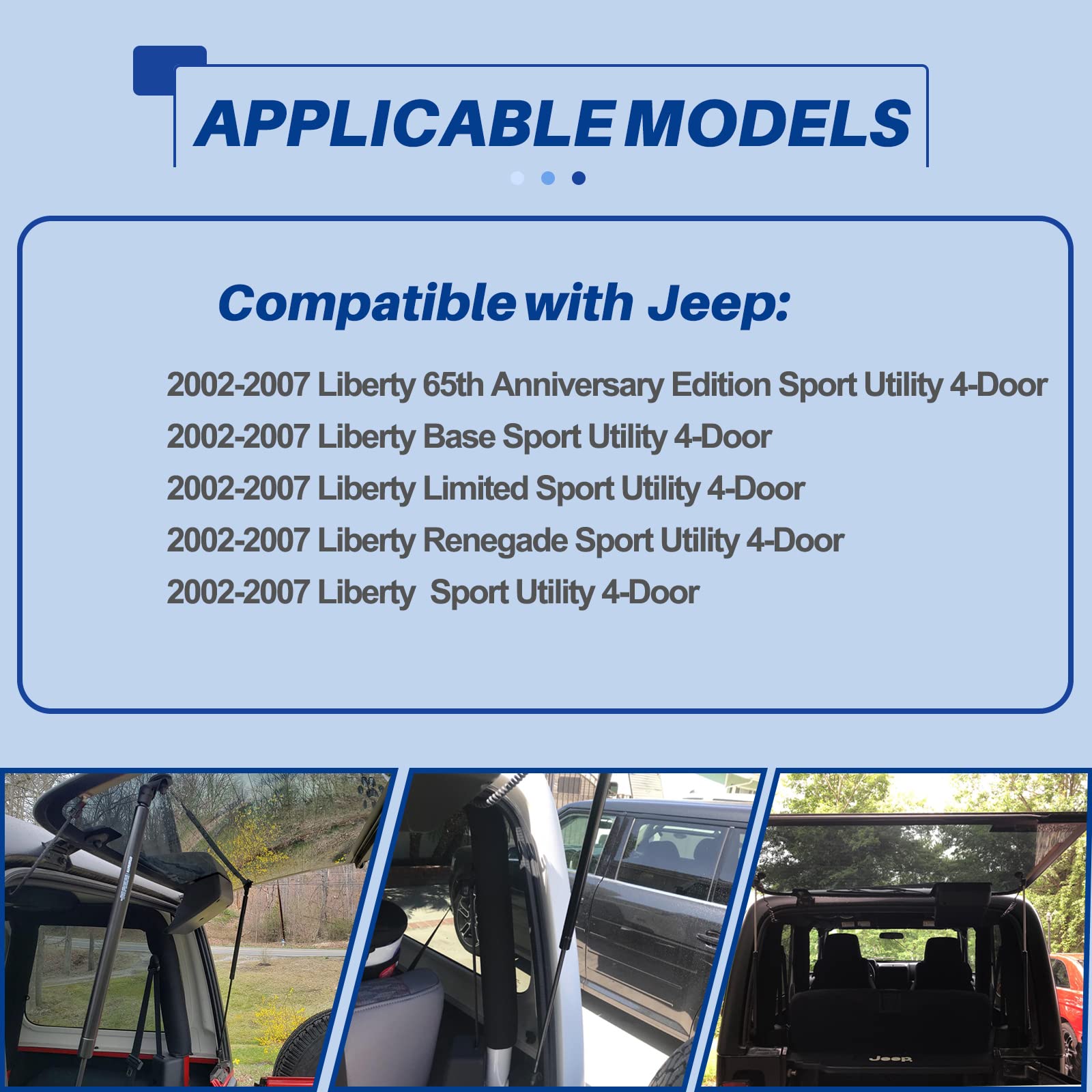 Otuayauto Rear Window Struts Replacement For 2002-2007 Jeep Liberty Rear Glass Shocks Lift Support, 4365 Gas Spring Props (Pack