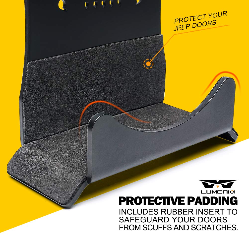 Lumenix Heavy Duty Door Storage Hangers Bracket, Wall-Mount Doors Holder Rack Compatible With 1956-2024 Jeep Wrangler Cj Yj Tj Jk Jku Jl Jlu Lj Jt(4 Pcs, Animal Pattern)