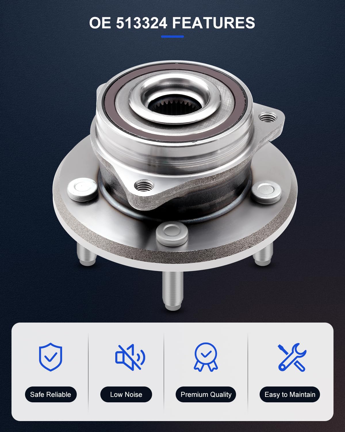 ECCPP Replacement for Wheel Bearing and Hub Assembly for Durango for Jeep Grand for Cherokee Professional Grade Wheel Hub Bearin