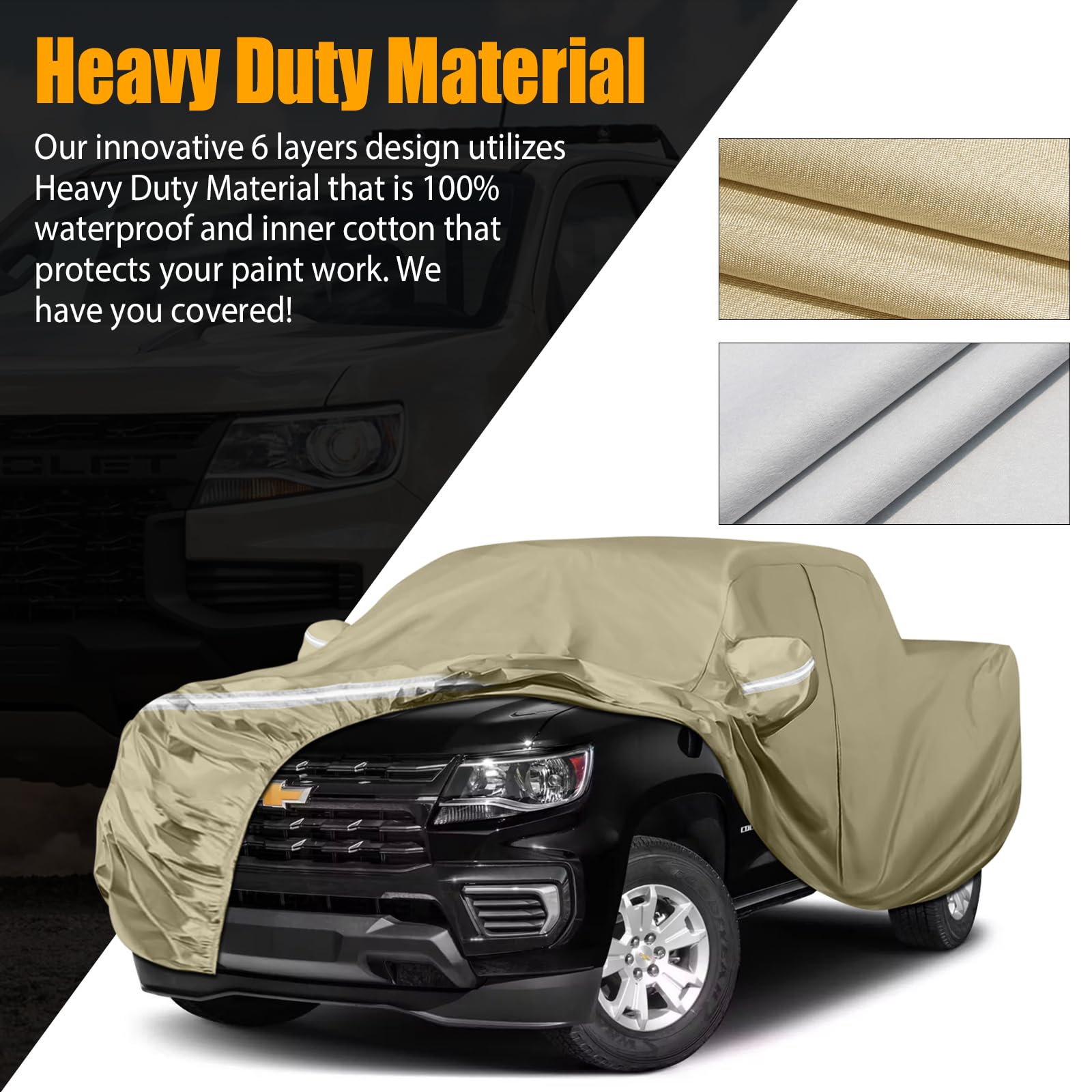 Waterproof Truck Covers Replace for 2005-2025 Toyota Tacoma Double Cab 5ft, Multilayer Heavy Duty with Cotton Liner All Weather