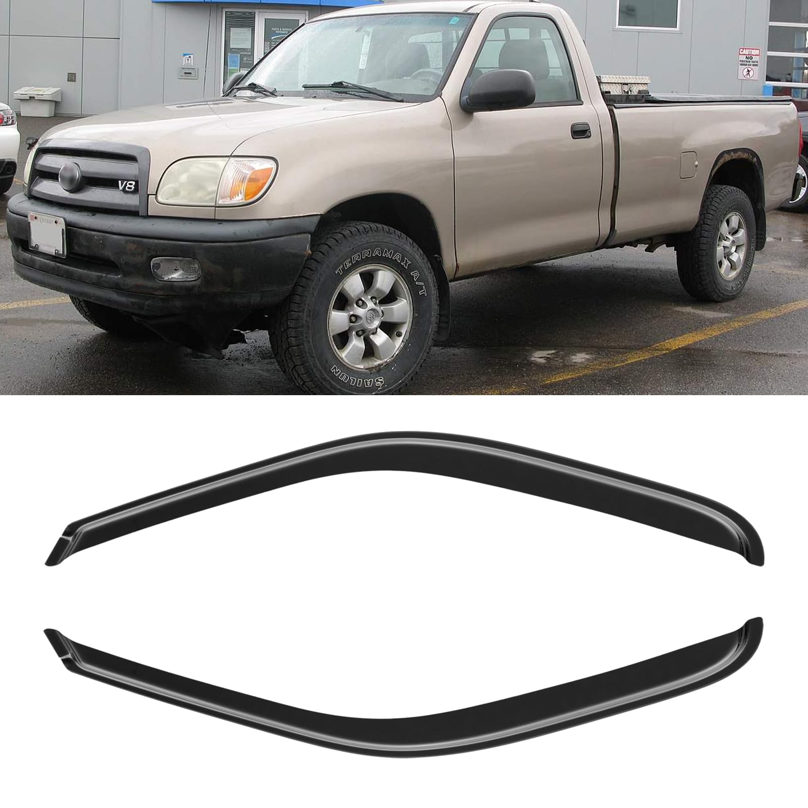 Cxdar Out-Channel Window Rain Guards For 2000-2006 Toyota Tundra Regular Cab, Window Vent Wind Deflectors Visors Shades For 00-0