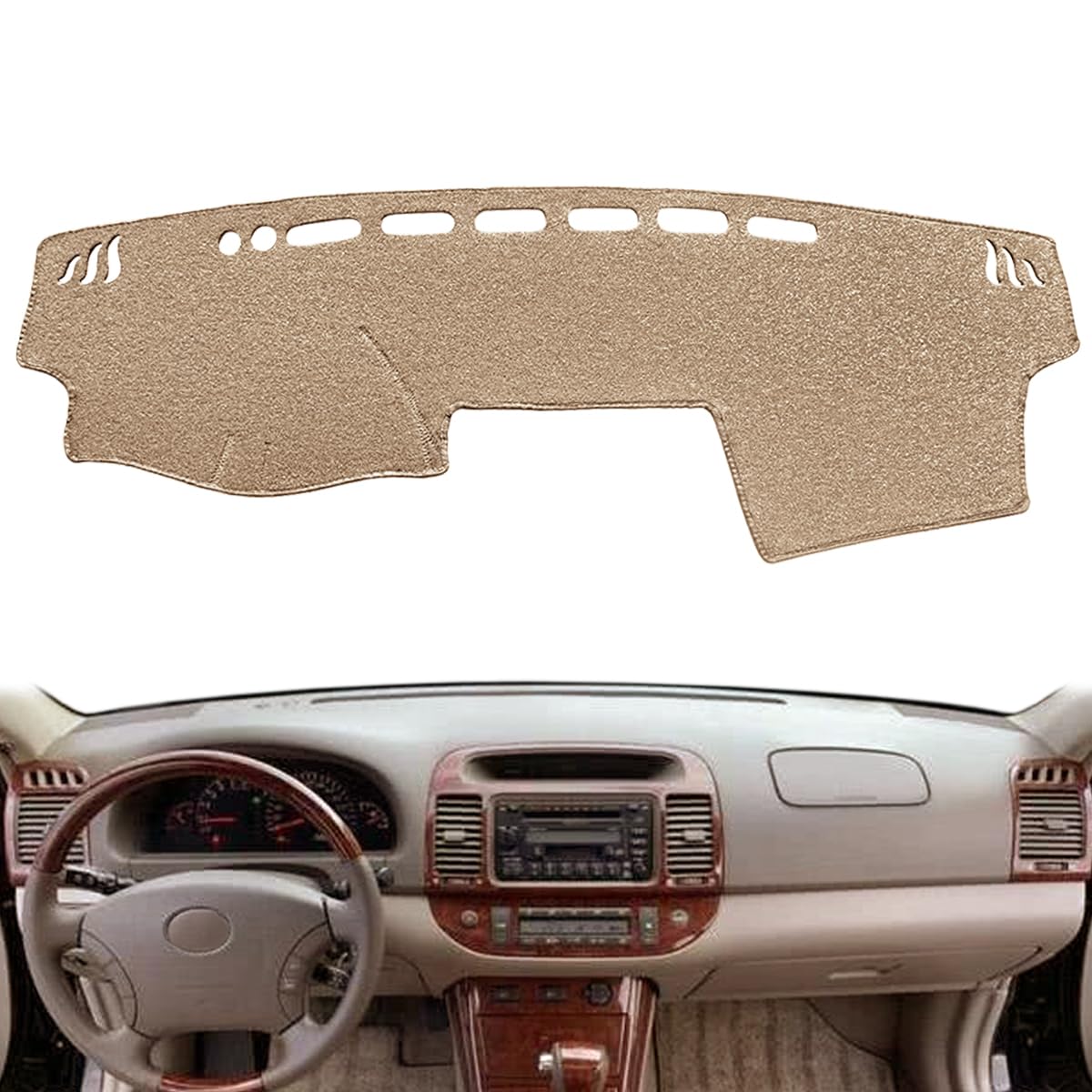 Yiz Dash Cover Mat Custom Fit For Toyota Camry 2002 2003 2004 2005 2006 With Cutout For Sensors And Dash Speakers, Dashboard Cov