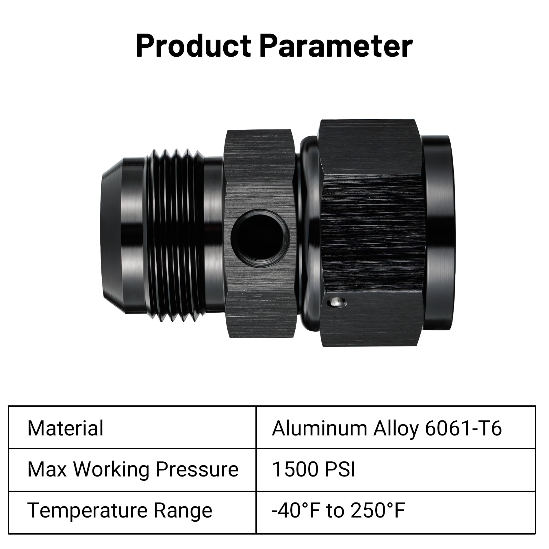 Evil Energy 16An Male Flare To -16 Female Swivel With 1/8 Npt Gauge Port Fuel Pressure Take Off Fitting Adapter Aluminum