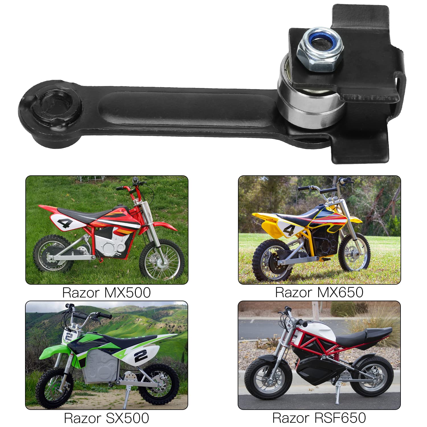 Grehua Chain Tensioner Adjuster With Spring For Razor Mx500 Mx650 Sx500 Dirt Rocket Electric Motocross Bike Rsf650 Electric Mini Dirt Sport Street Bike Motorcycle Heavy Duty Parts Black