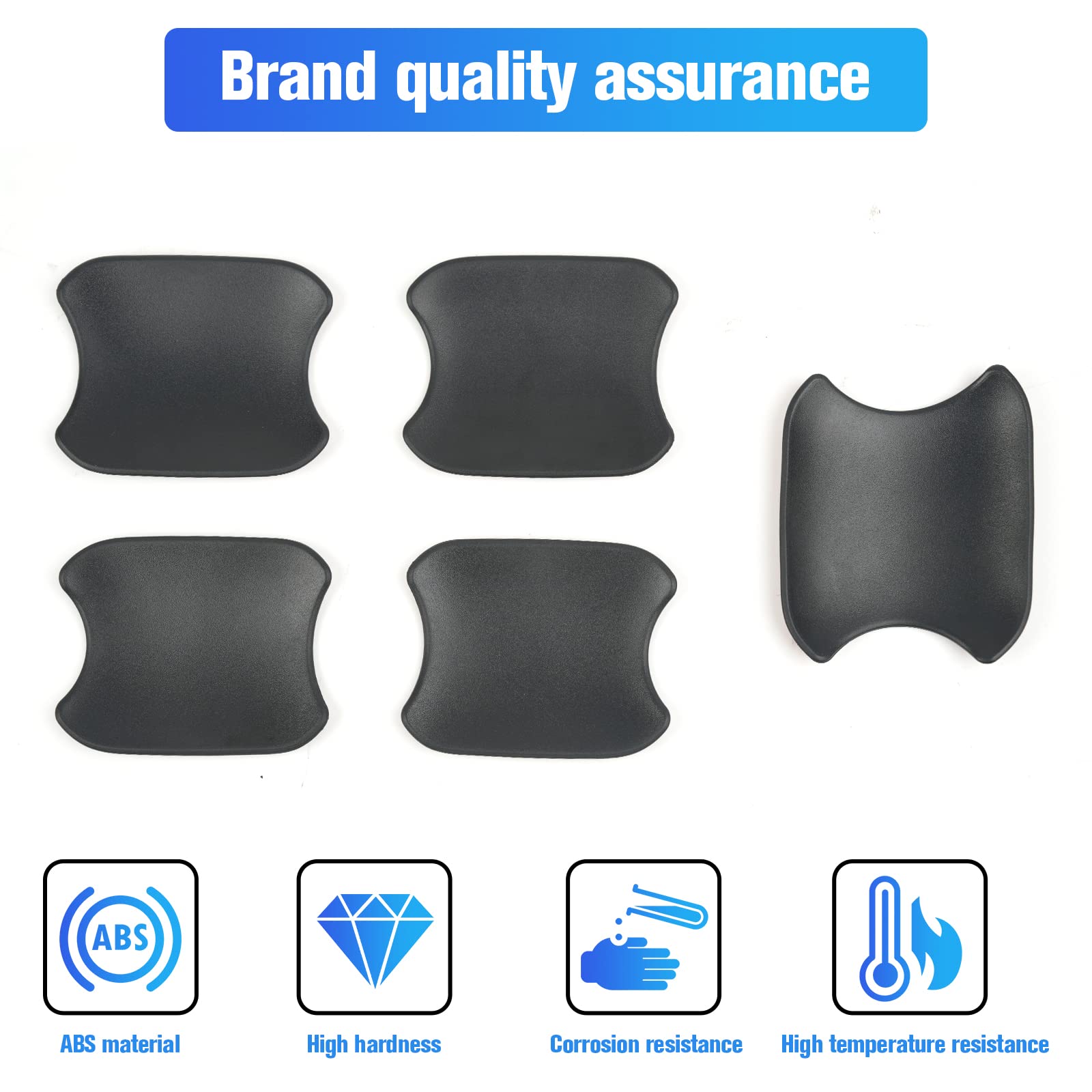 LitMiRaCle Car Door Bowl Scratch Protector, ABS Plastic, Black, Compatible with Ford Bronco 2021-2024, 4 Doors, Model zaxs0052