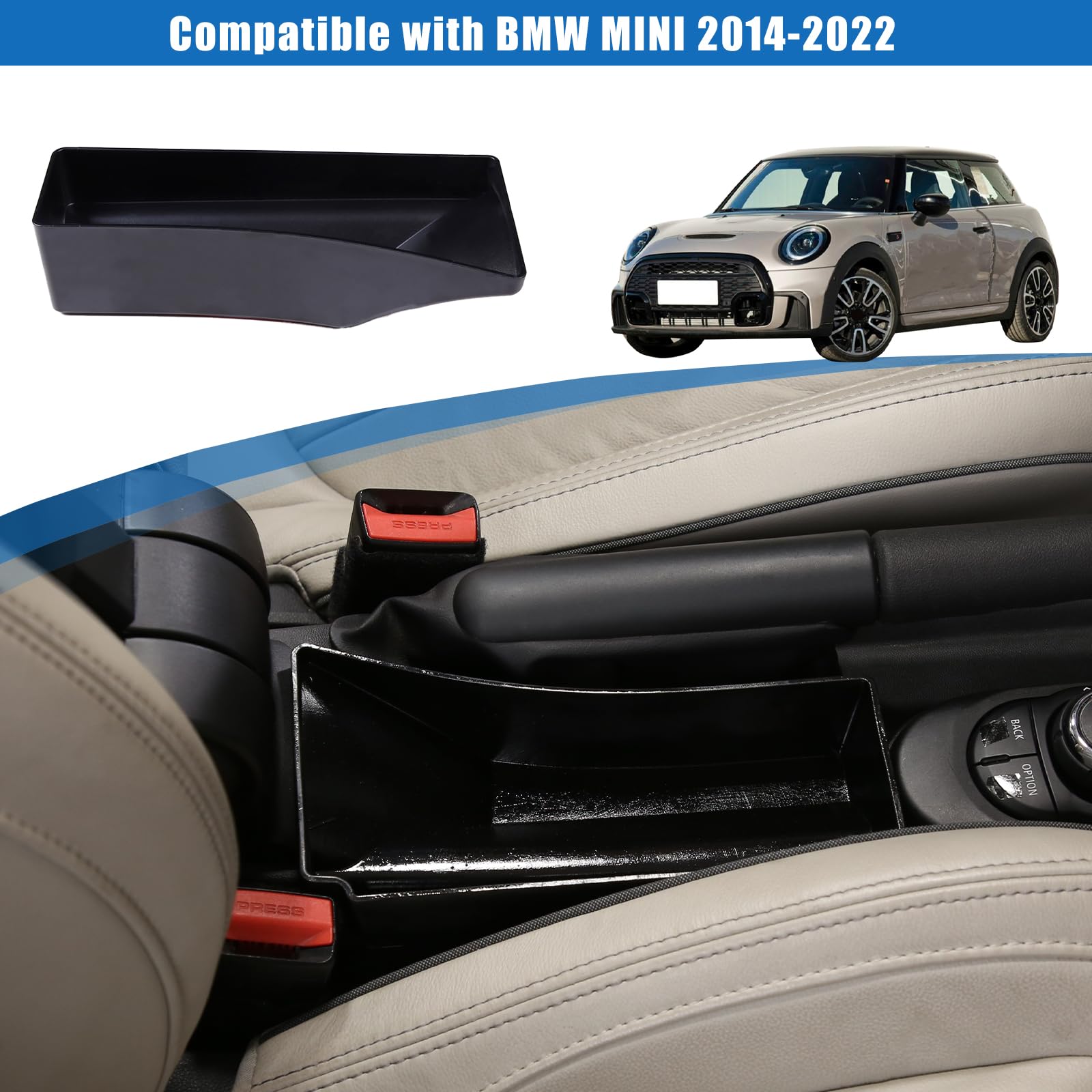 Happyhorse Car Central Control Storage Box Compatible With Bmw Mini Cooper Cooper S Jcw F55 F56 F57 2014-2022 Car Central Control Gear Rear Storage Box Tray Accessories