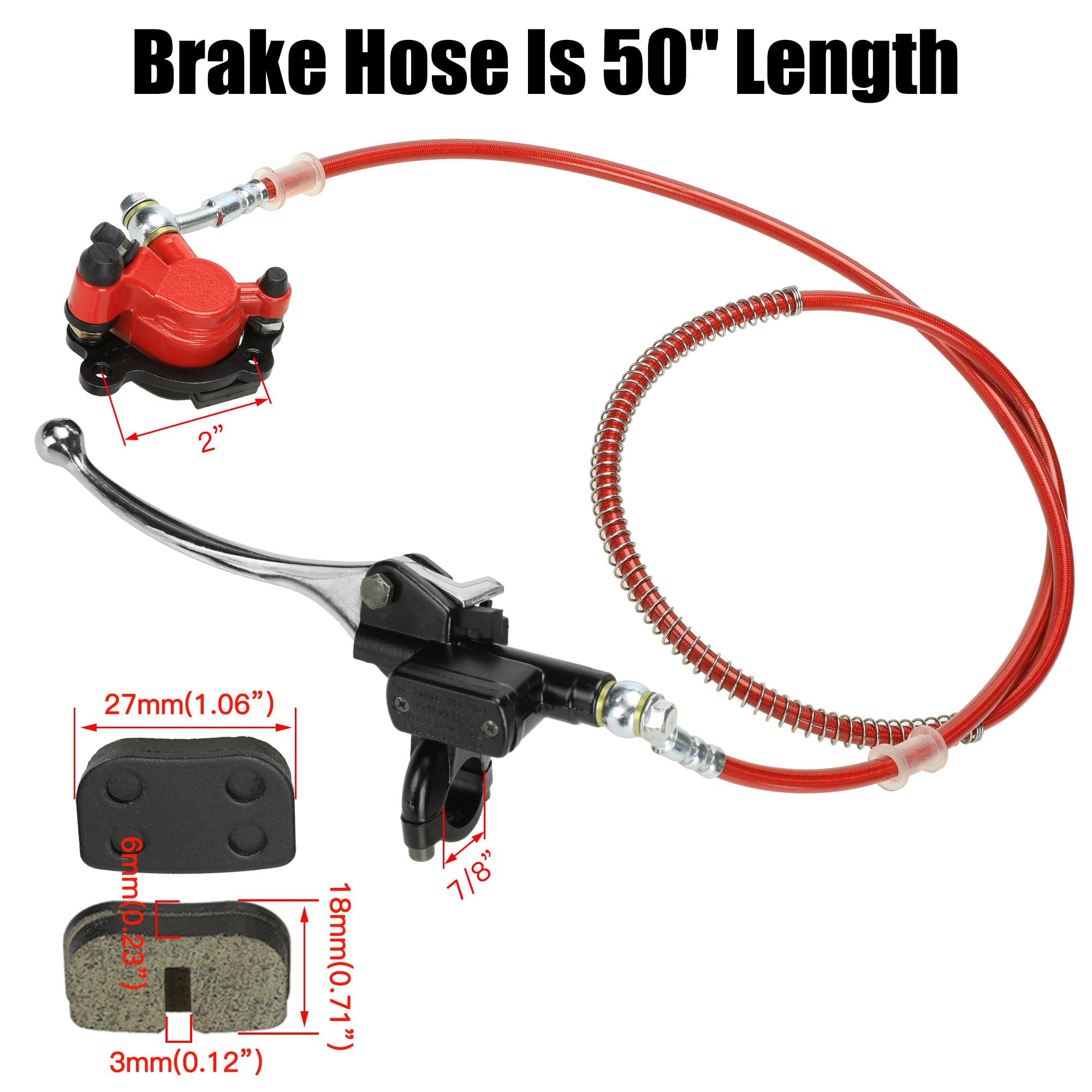 YOXUFA Upgraded Mini Bike Hydraulic Disc Brake Caliper Assembly Kit for Baja Doodle Bug DB30 Blitz Dirt Bug Racer Coleman Predat