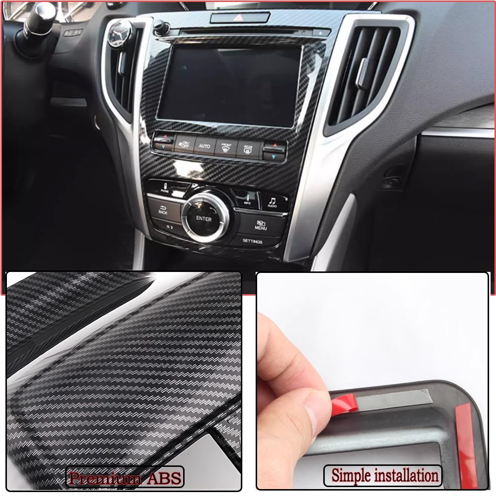 MUXEE 1pcs Center Console Navigation Panel Frame for Acura TLX 2015-2020 - Sport ABS Interior Accessories -Carbon Fiber