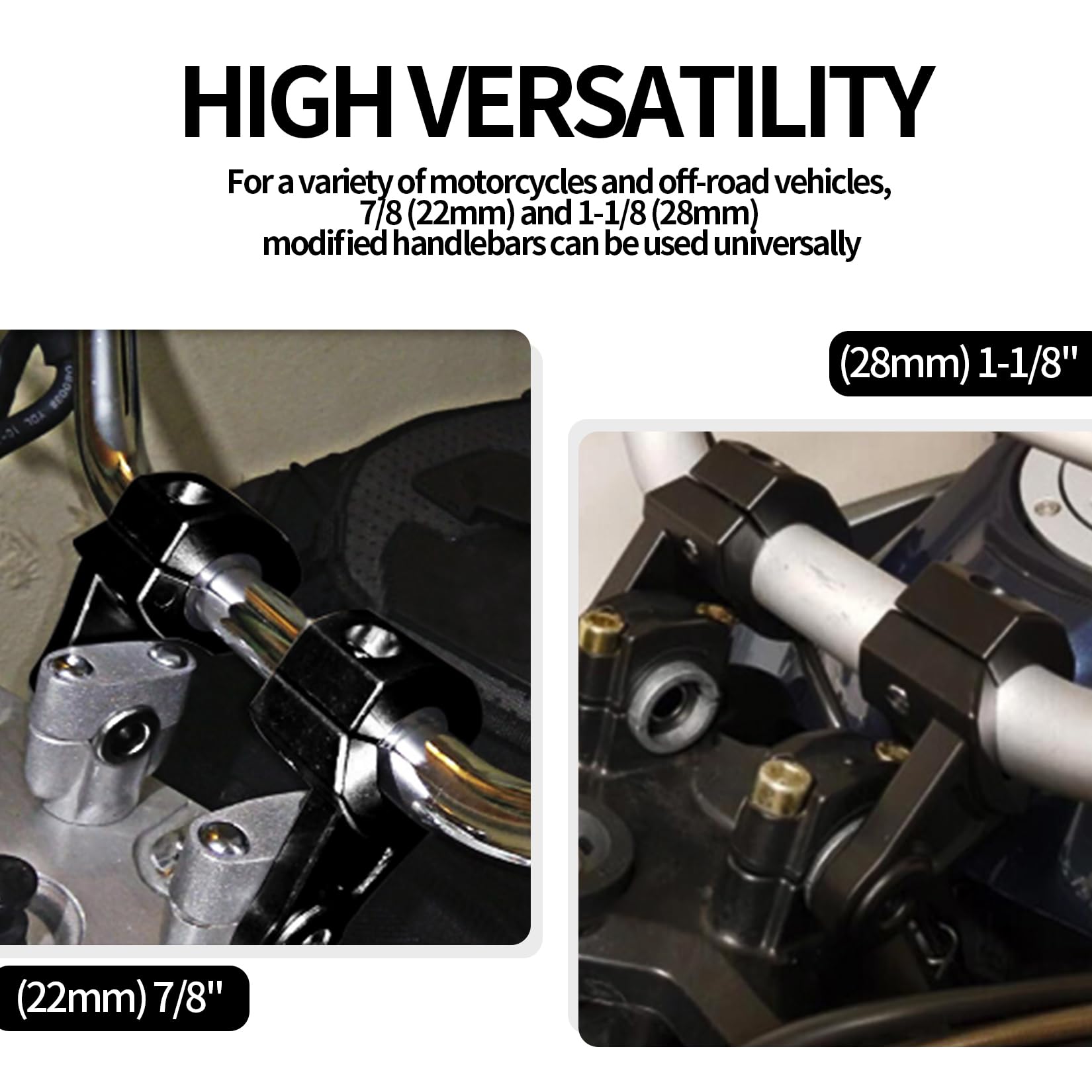 PSLER 2 Inch Pivot Handlebar Risers - Motorcycle Universal Handlebar Mount Handlebar Risers for 22mm 7/8''and 28mm 1-1/8'' Handl