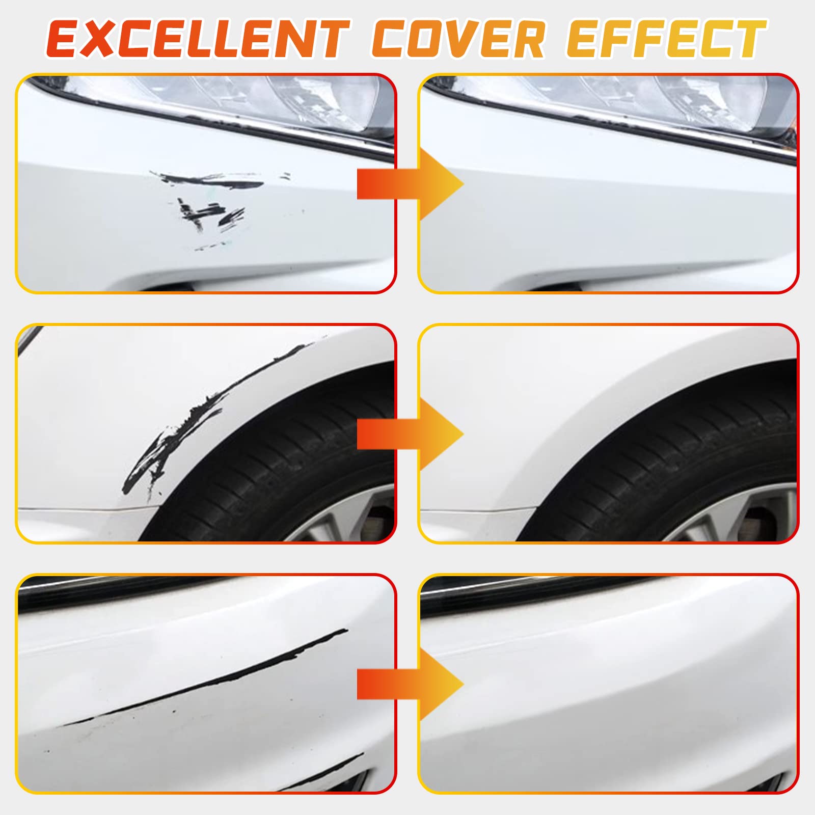 Touch Up Paint For Cars, White Car Paint Scratch Repair, Two-In-One Car Touch Up Paint Fill Paint Pen, Quick & Easy Solution To