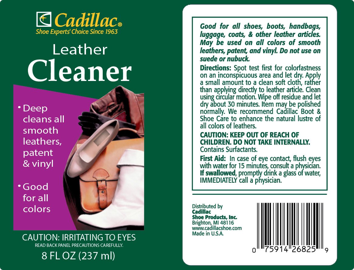 Cadillac Leather Cleaner - Great For Shoes, Boots, Handbags, Car Upholstery, Furniture- Removes Surface Dirt, Grime, Salt And Mo