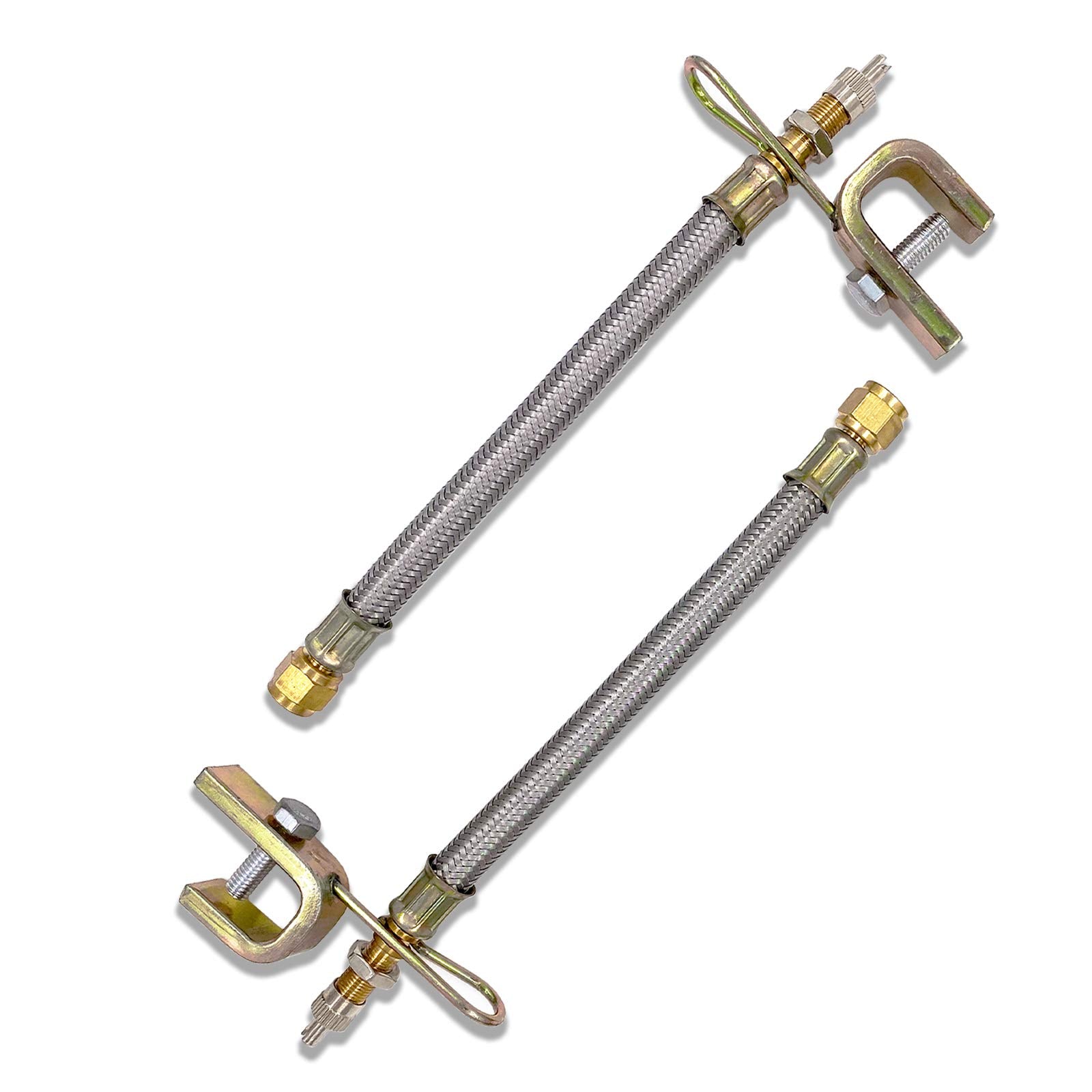 Ckauto 2 Pcs 7''/180Mm Metal Valve Stem Extenders, Universal Valve Stem Extensions Made Of Epdm Rubber, Fit For Heavy Vehicles,