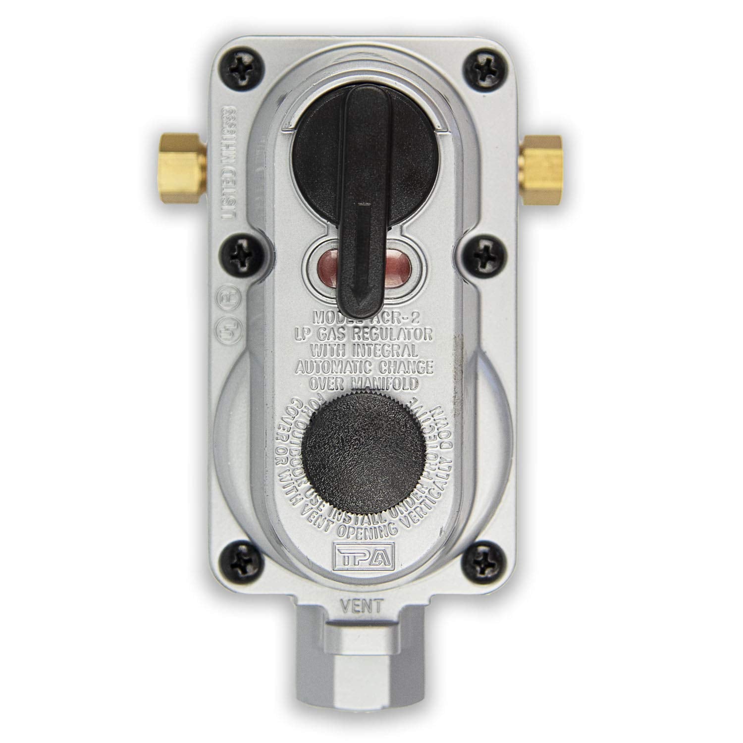Flame King Acr-2A 2-Stage Auto Changeover Lp Propane Gas Regulator For Rvs, Vans, And Trailers (Without Pigtails)