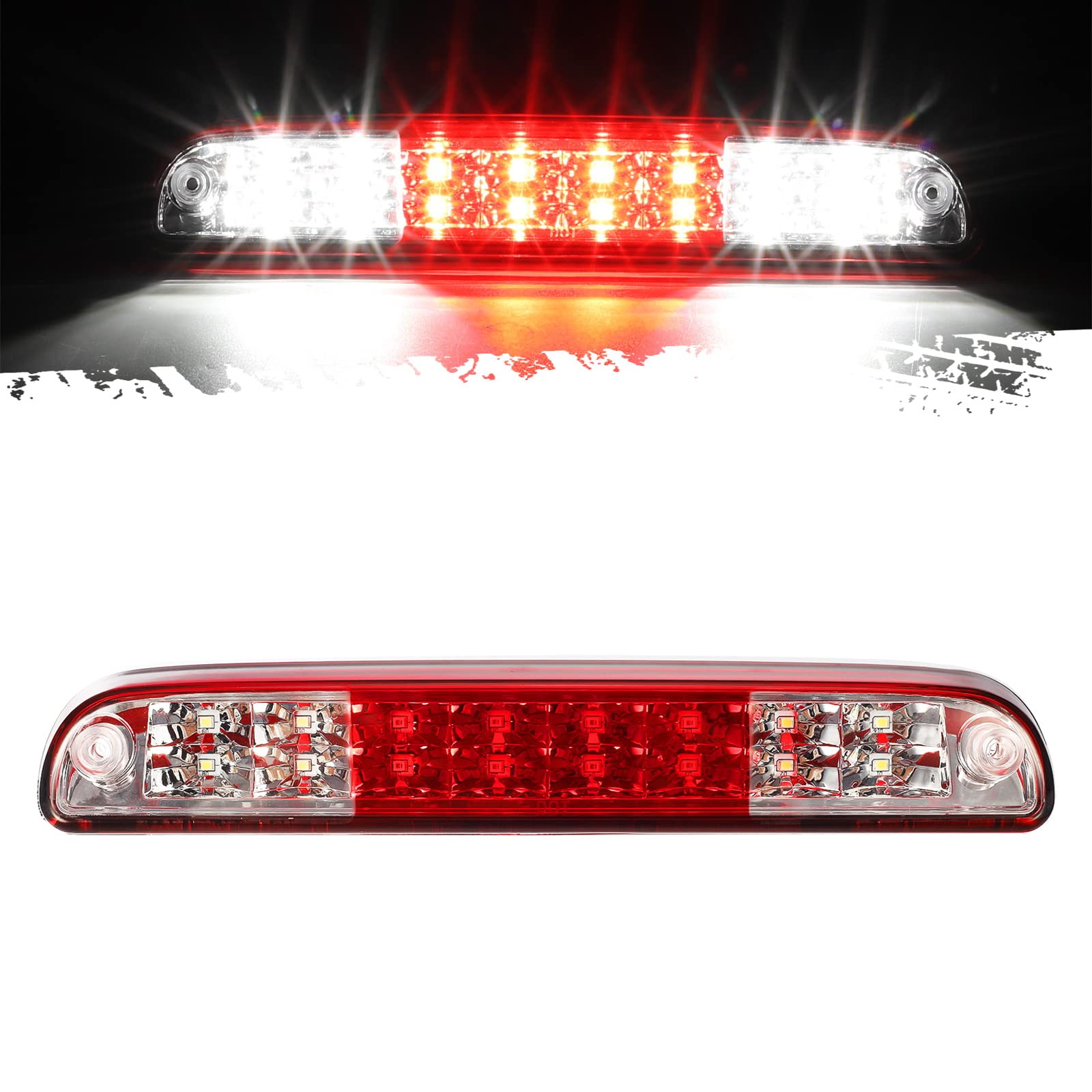 Partsam High Mount Stop Light Third 3Rd Brake Light Replacement For F250 F350 F450 F550 Super Duty 1999 To 2016 / Ranger/B Serie