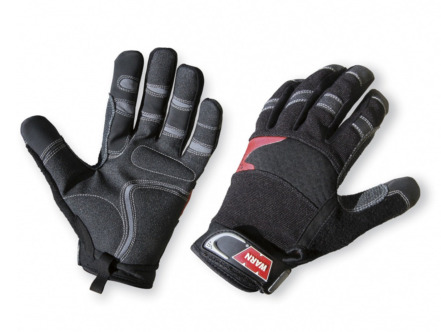 Warn 88895 Hand Protection: Synthetic Leather Winch Gloves With Kevlar Reinforcement, X-Large, Black, 1 Pair