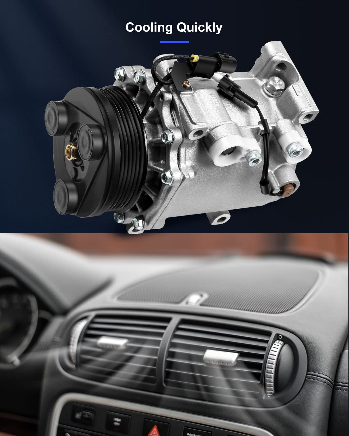 ECCPP AC Compressor with Clutch 2004-2006 Replacement for M-itsubishi Lancer Outlander 2.4L