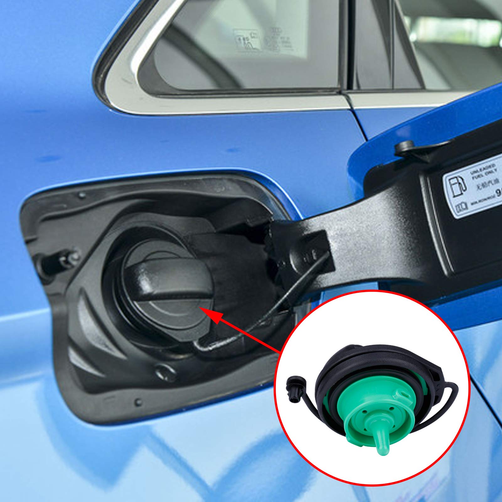 Oner Auto Parts Fuel Tank Filler Cap,Gas Cap Compatible With Volkswagen - 2011-2020 Vw Jetta, 2015-2020 Vw Gti, 2015-2020 Vw Golf, 2018-2020 Tiguan ,Replace # 5C0201550T,5Q0201550L,5C0-201-550-T