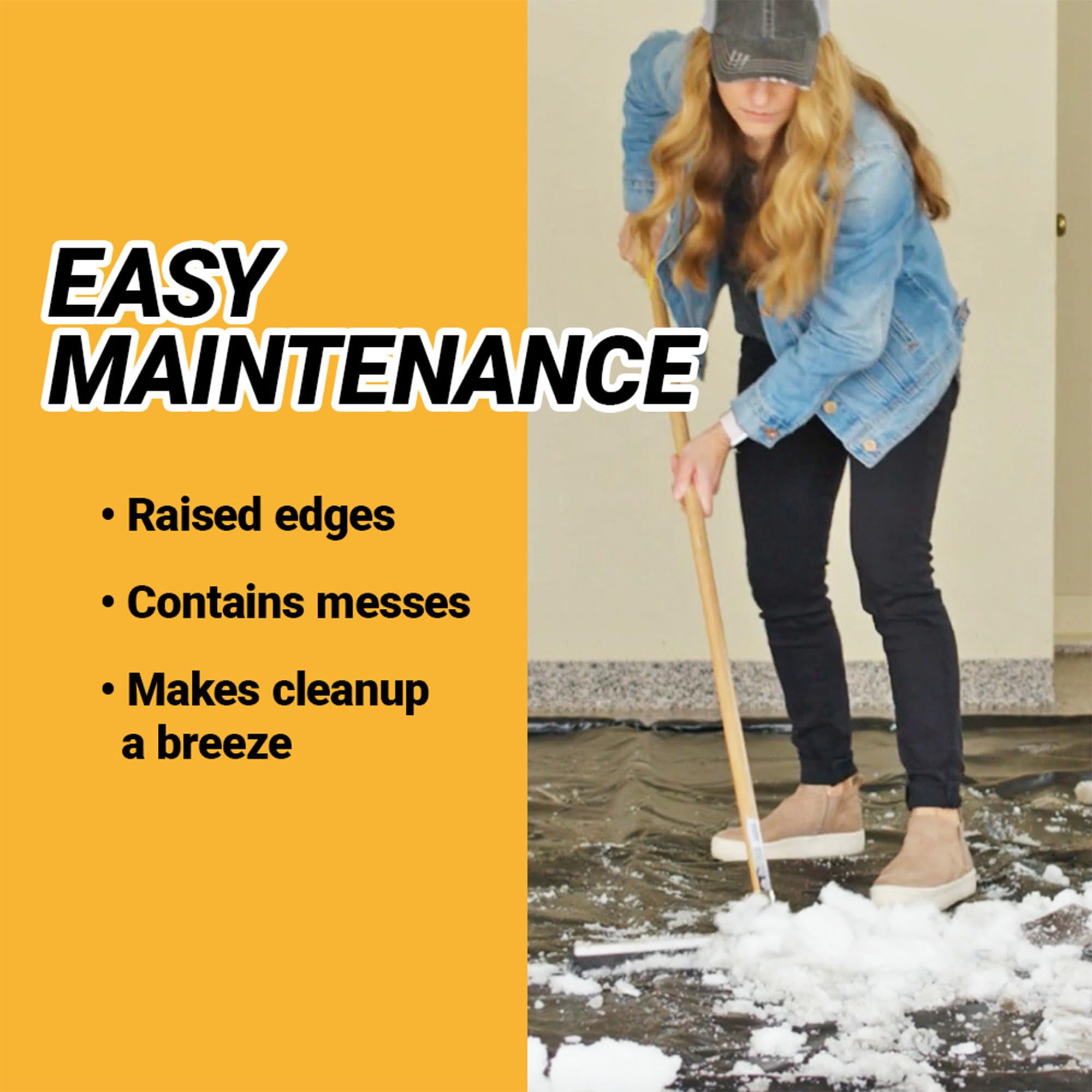 AutoFloorGuard Heavy-Duty Garage Containment Floor Mat for Compact Vehicles, 7’9 x 16'