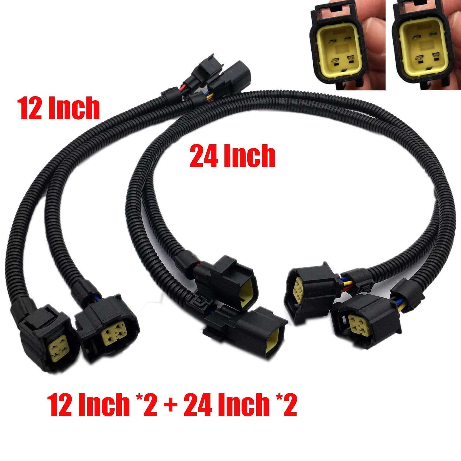 4Pcs O2 Oxygen Sensor Extension Harness Compatible With Dodge Jeep Chrysler Srt Ram 1500 Charger