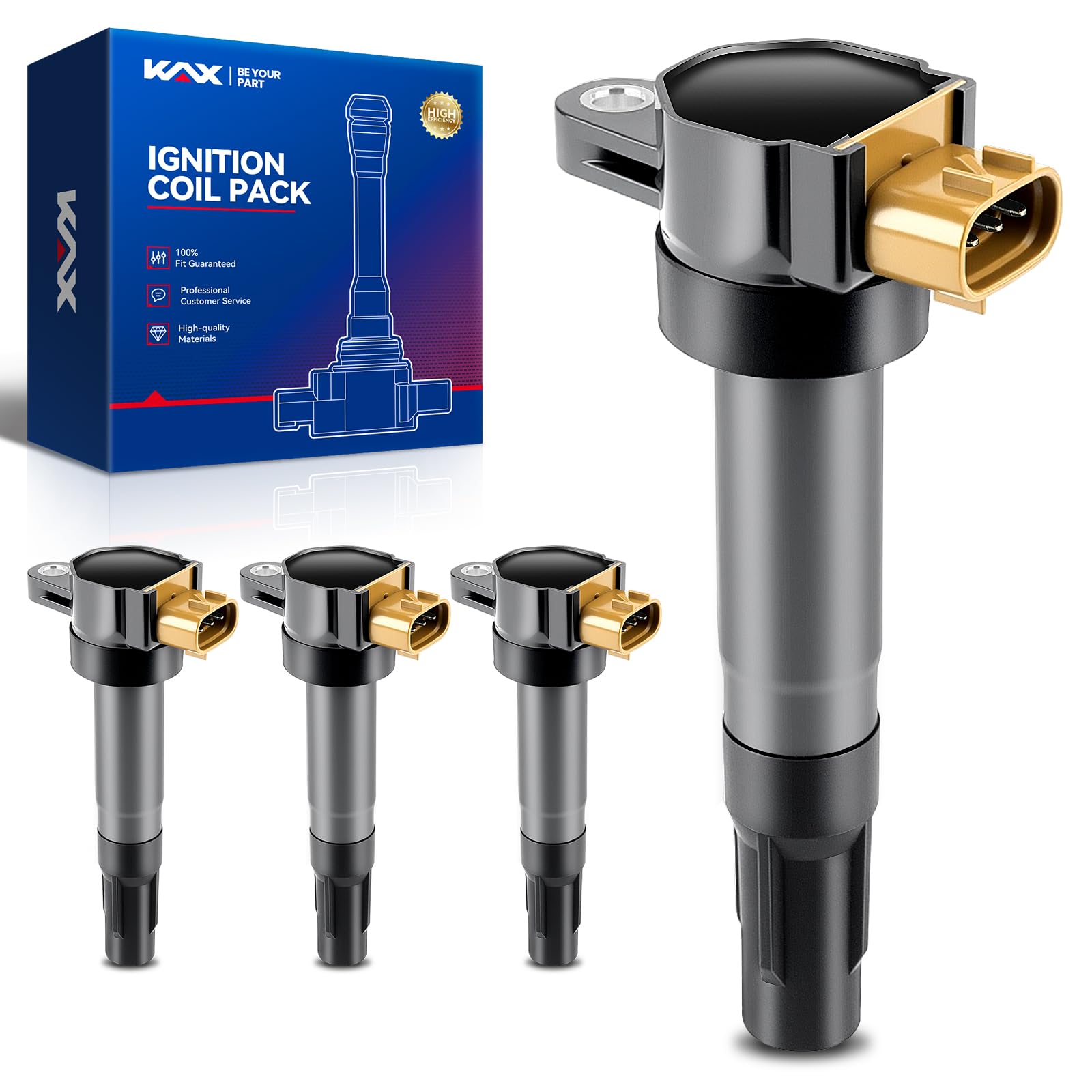 KAX UF634 Ignition Coil 4 Packs Fit for SX4 2010-2013,Grand Vitara 2009-2013,Kizashi 2010-2013
