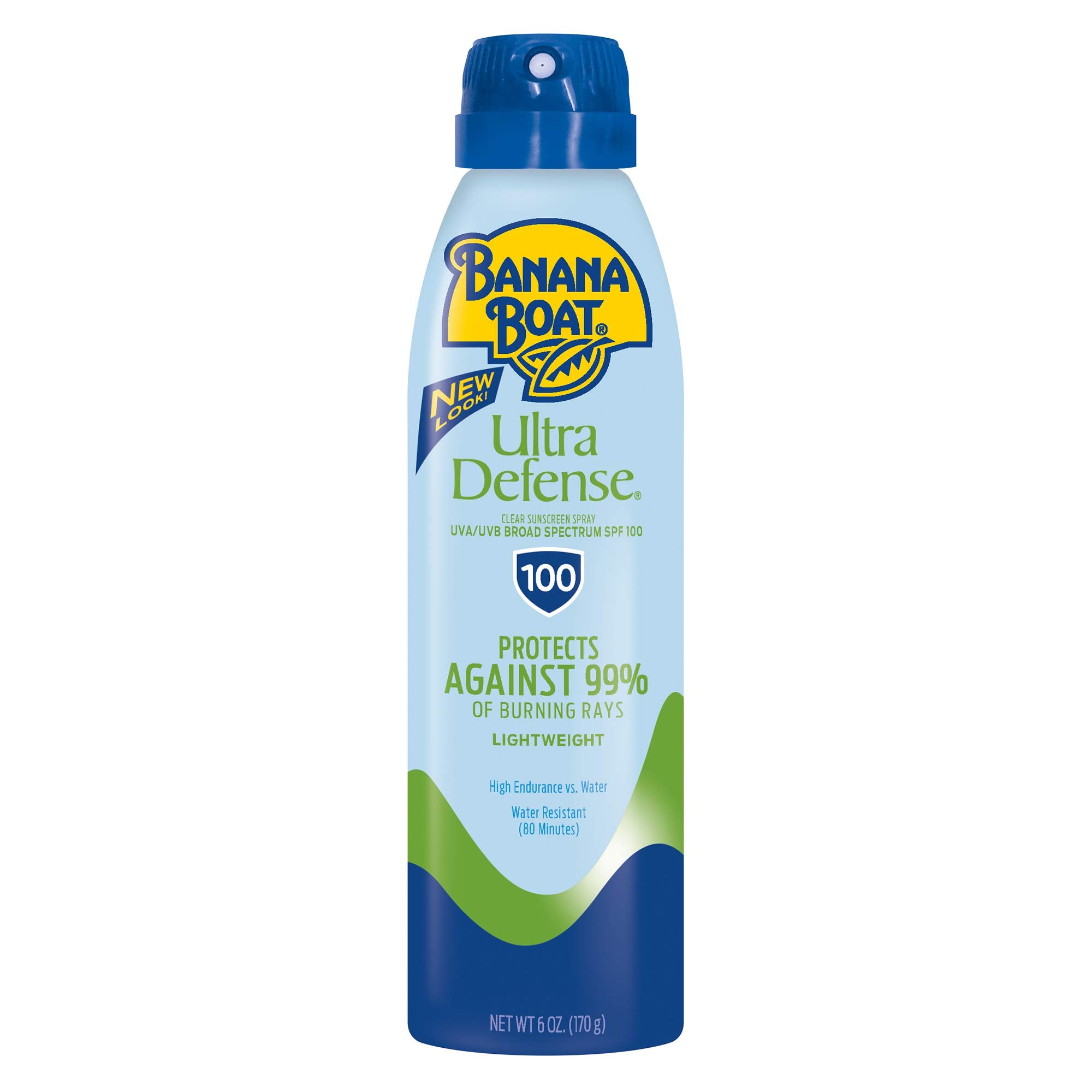 Banana Boat Ultra Defense Clear Sunscreen Spray SPF 100  6oz | Lightweight Sunscreen  Banana Boat SPF 100  Water Resistant  6oz-New